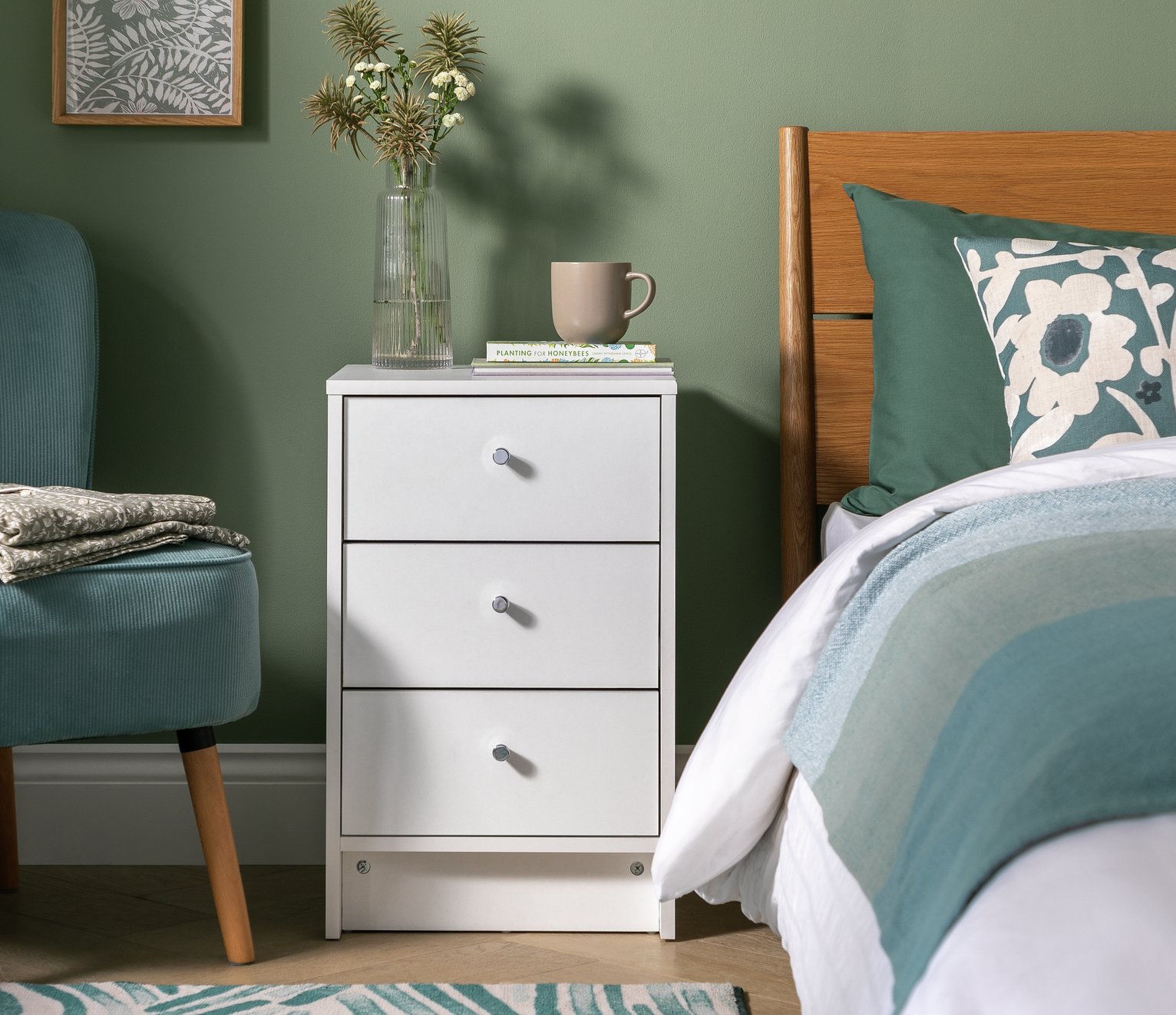 Argos Home Malibu 3 Drawer Bedside Table