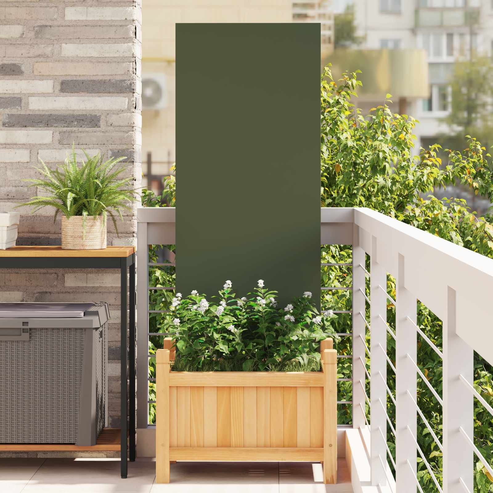Walplus Garden Privacy Screen Cold-rolled - Olive Green - 50 x 1.7 x 140 cm