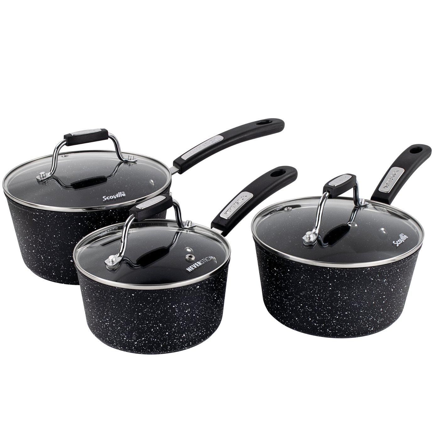 Scoville 3 Piece Non Stick Aluminium Pan Set