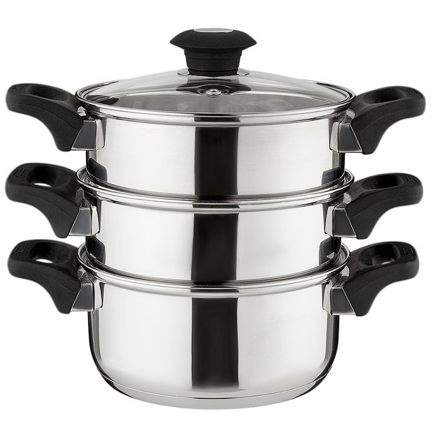 Buy Argos Home 3 Tier Steamer - Stainless Steel | Saucepan steamers | Argos