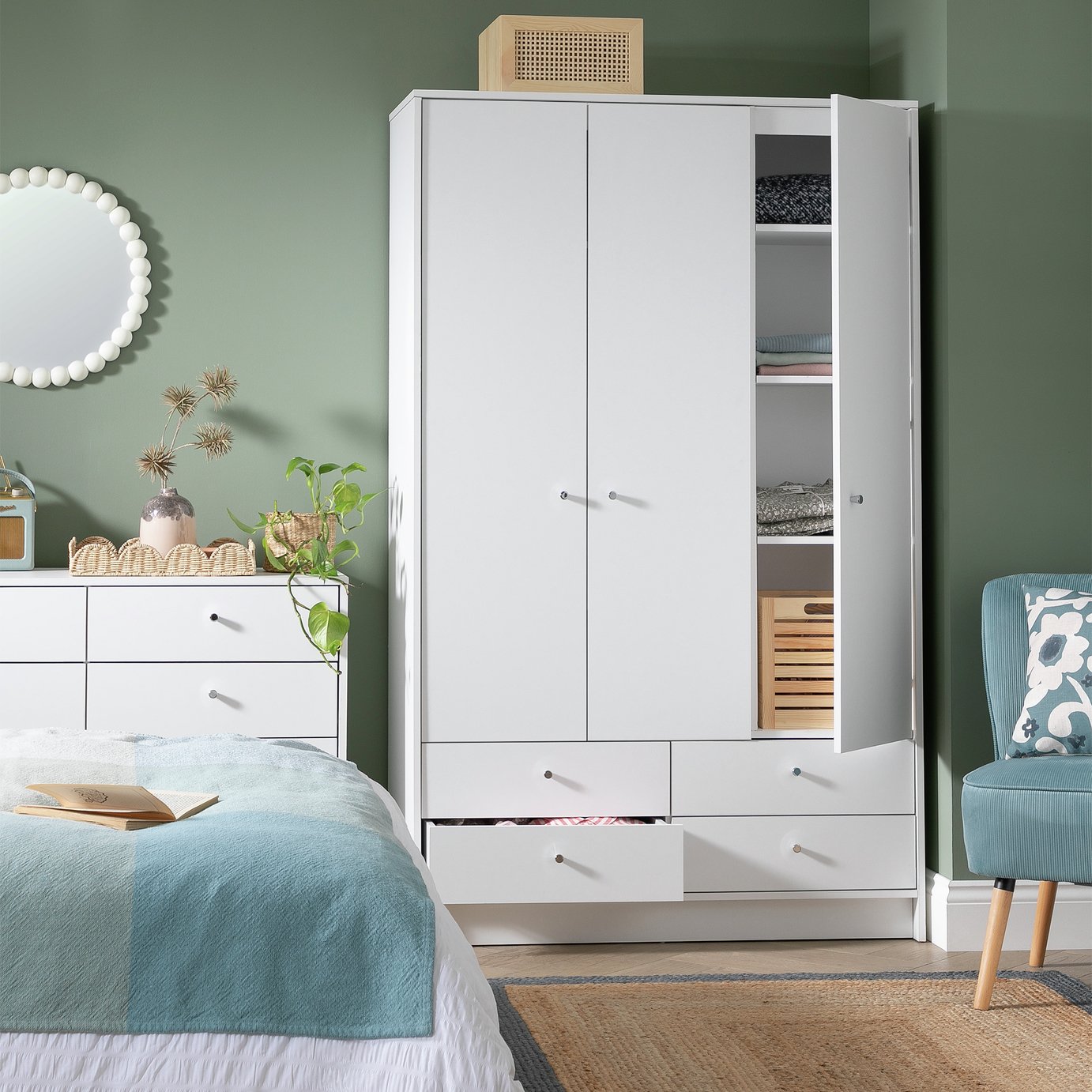 argos white tallboy