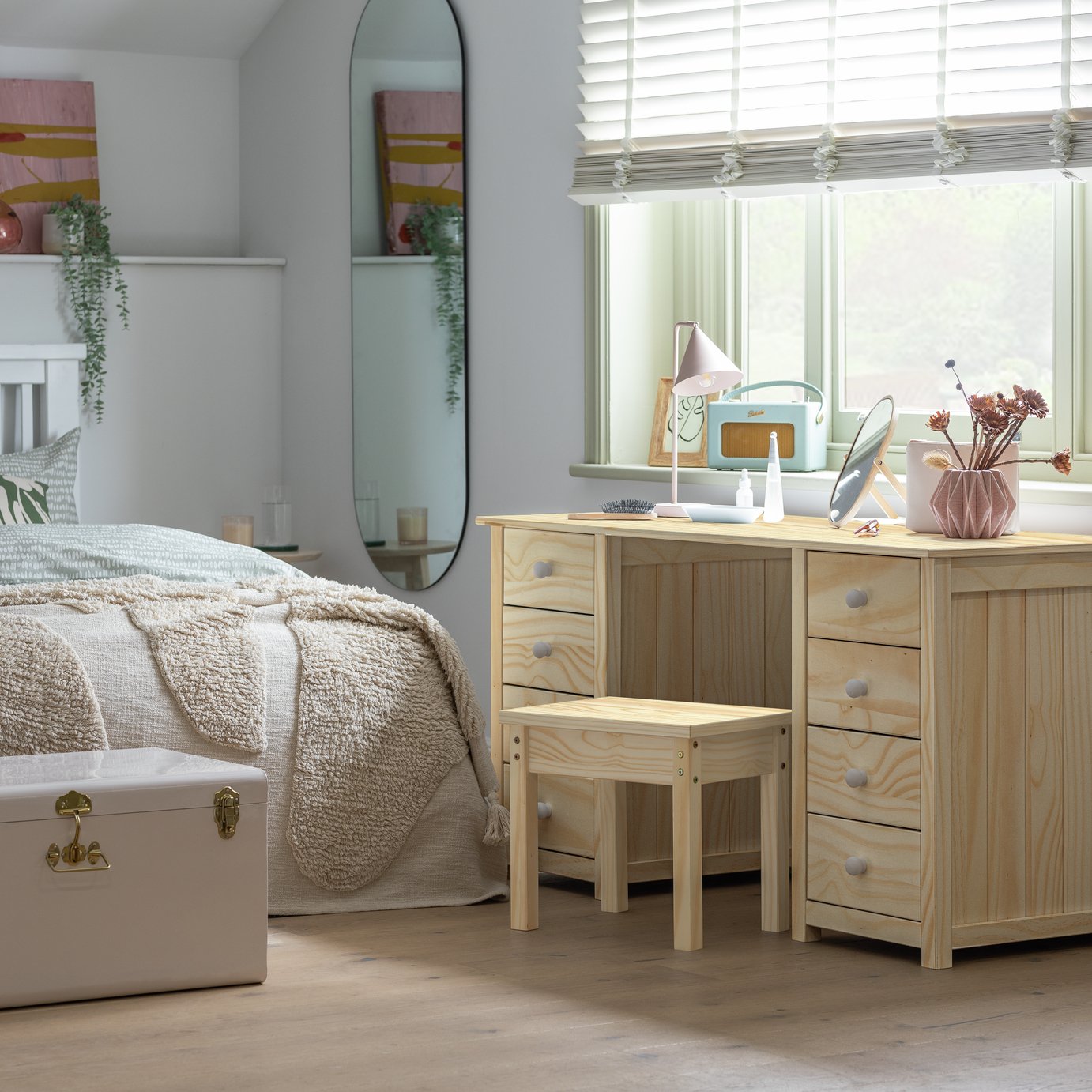 Argos Home Scandinavia Dressing Table & Stool