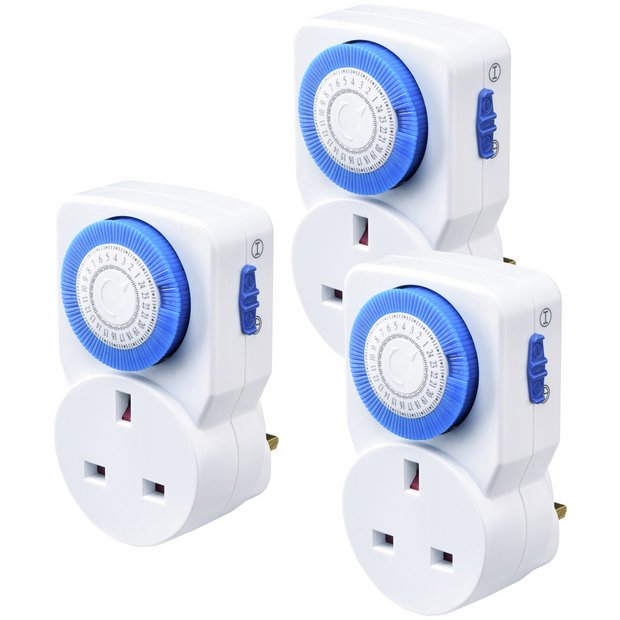 Masterplug TMS24 Mechanical Plug-In & Plug-Through Timer - Screwfix