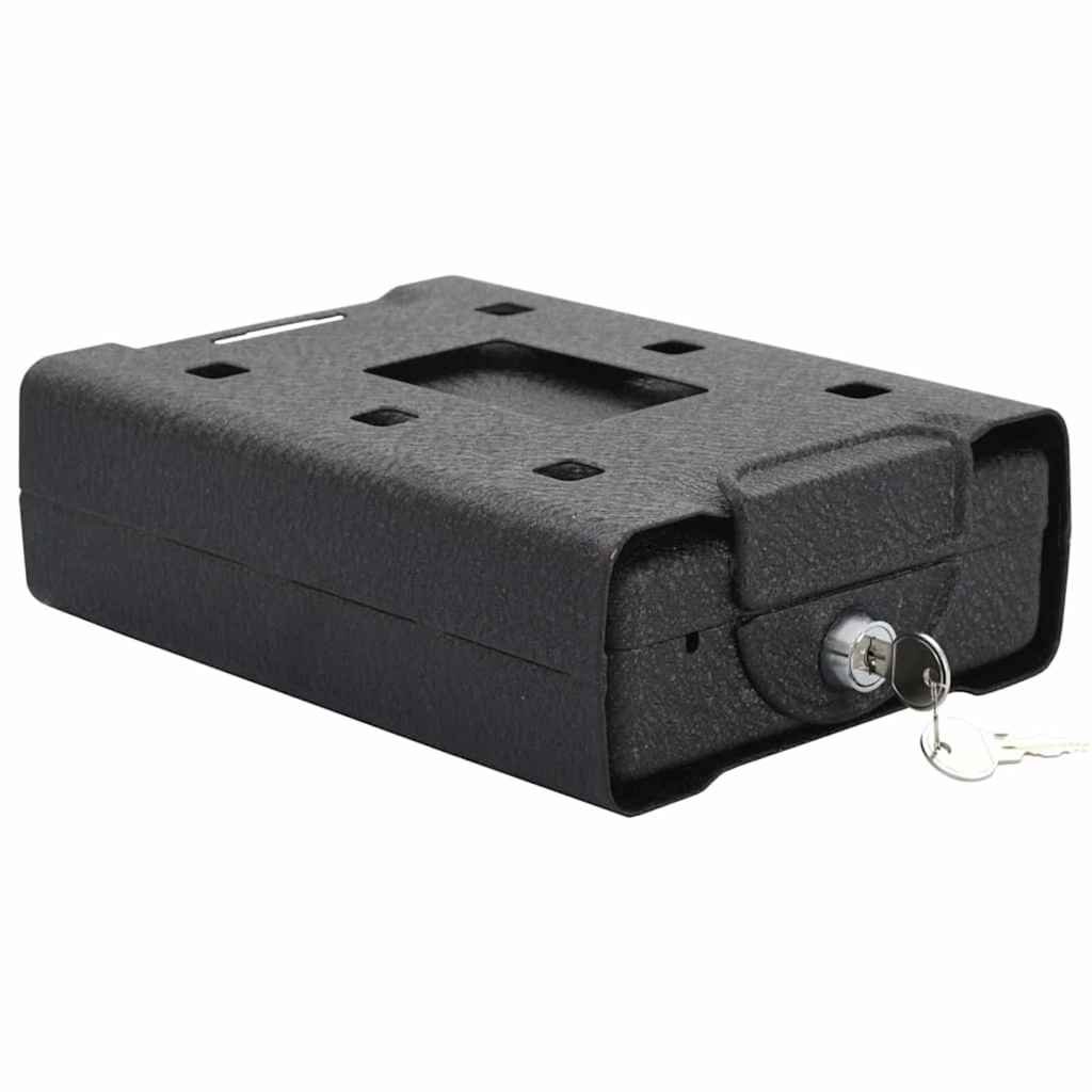 Walplus Steel Car Safe with Lock - Black - 22 x 16 x 7 cm