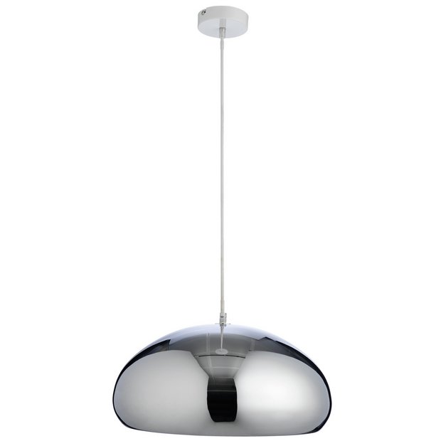 Buy Habitat Rock Metal Pendant Light Chrome Ceiling Lights Argos