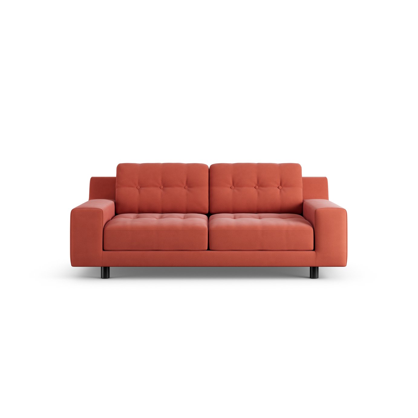 Habitat Hendricks Fabric 2 Seater Sofa - Papaya - Black Leg