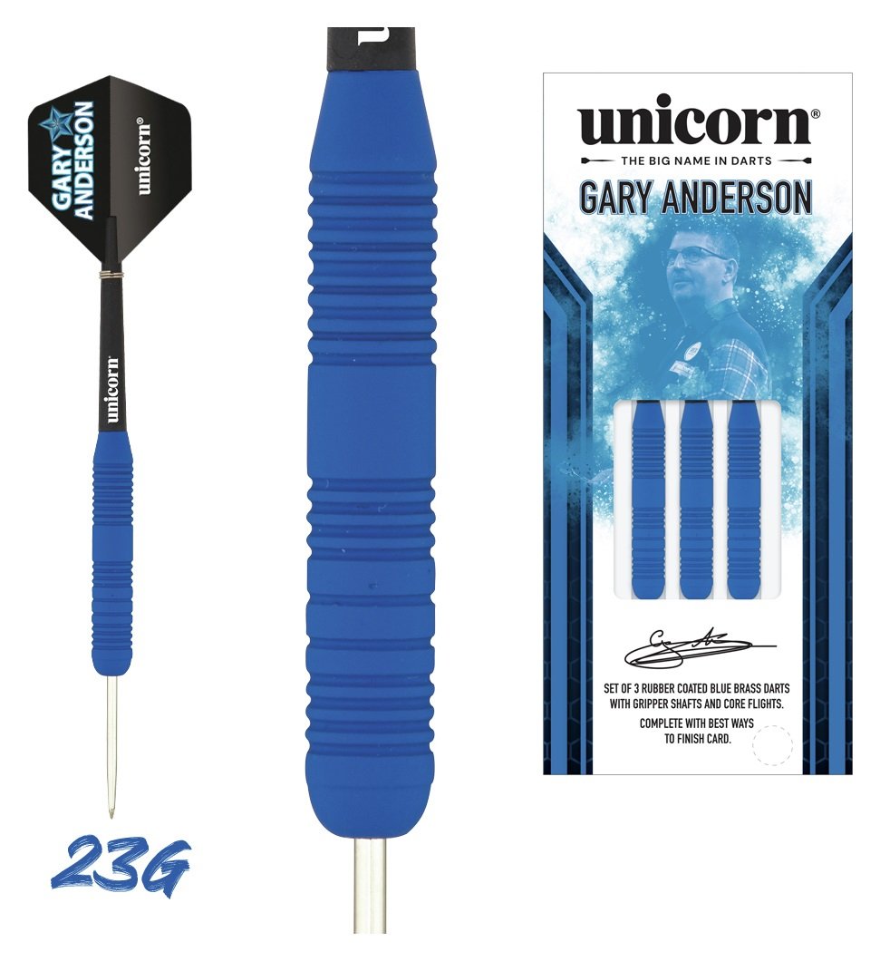 Unicorn Gary Anderson 22g Rubberised Brass Darts