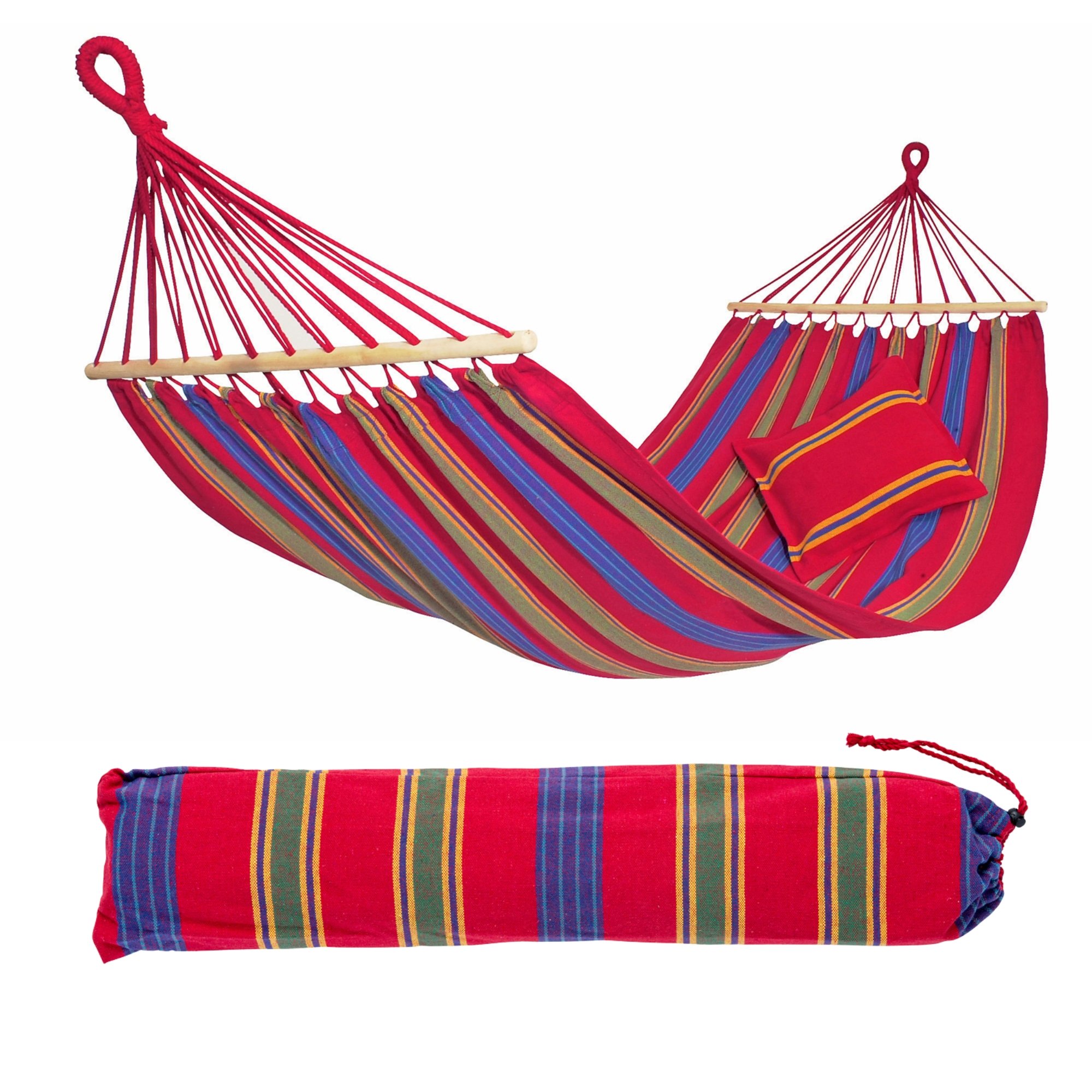 Amazonas Aruba Single Cotton Spreader Bar Hammock – Cayenne