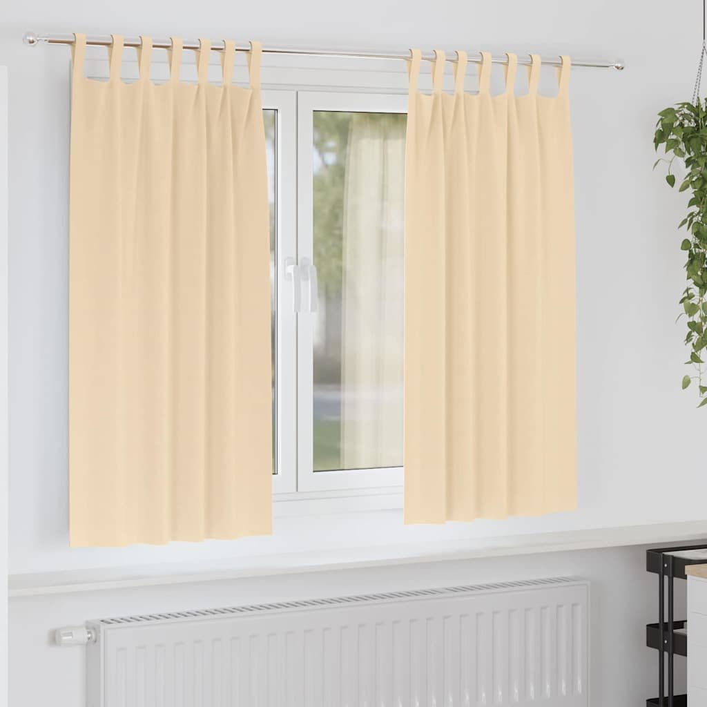 Walplus Set of 2 Ring Top Blackout Curtains - Cream - 175 x 140 cm
