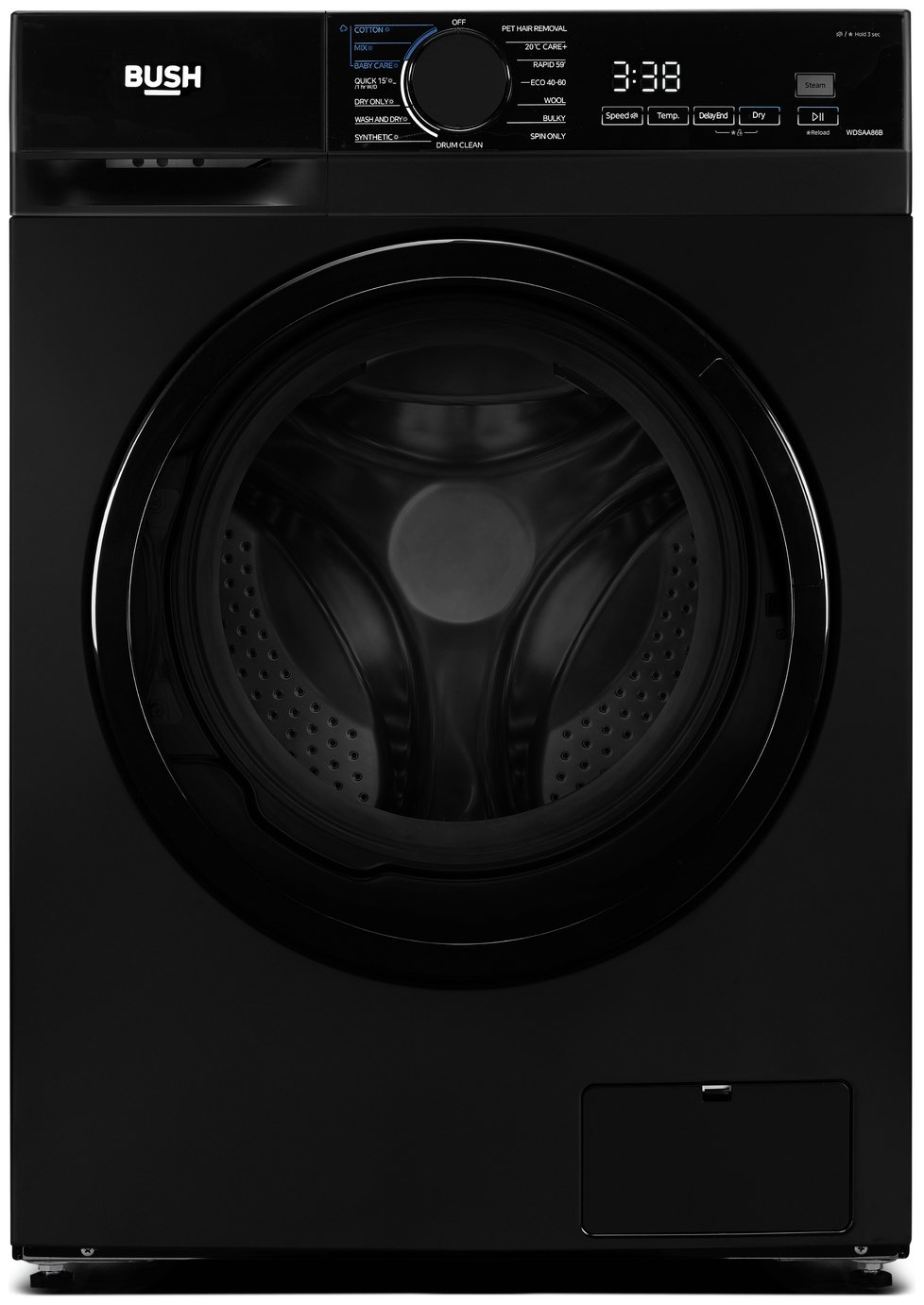 Bush WDSAA86B 8/6KG 1400 Spin Washer Dryer - Black