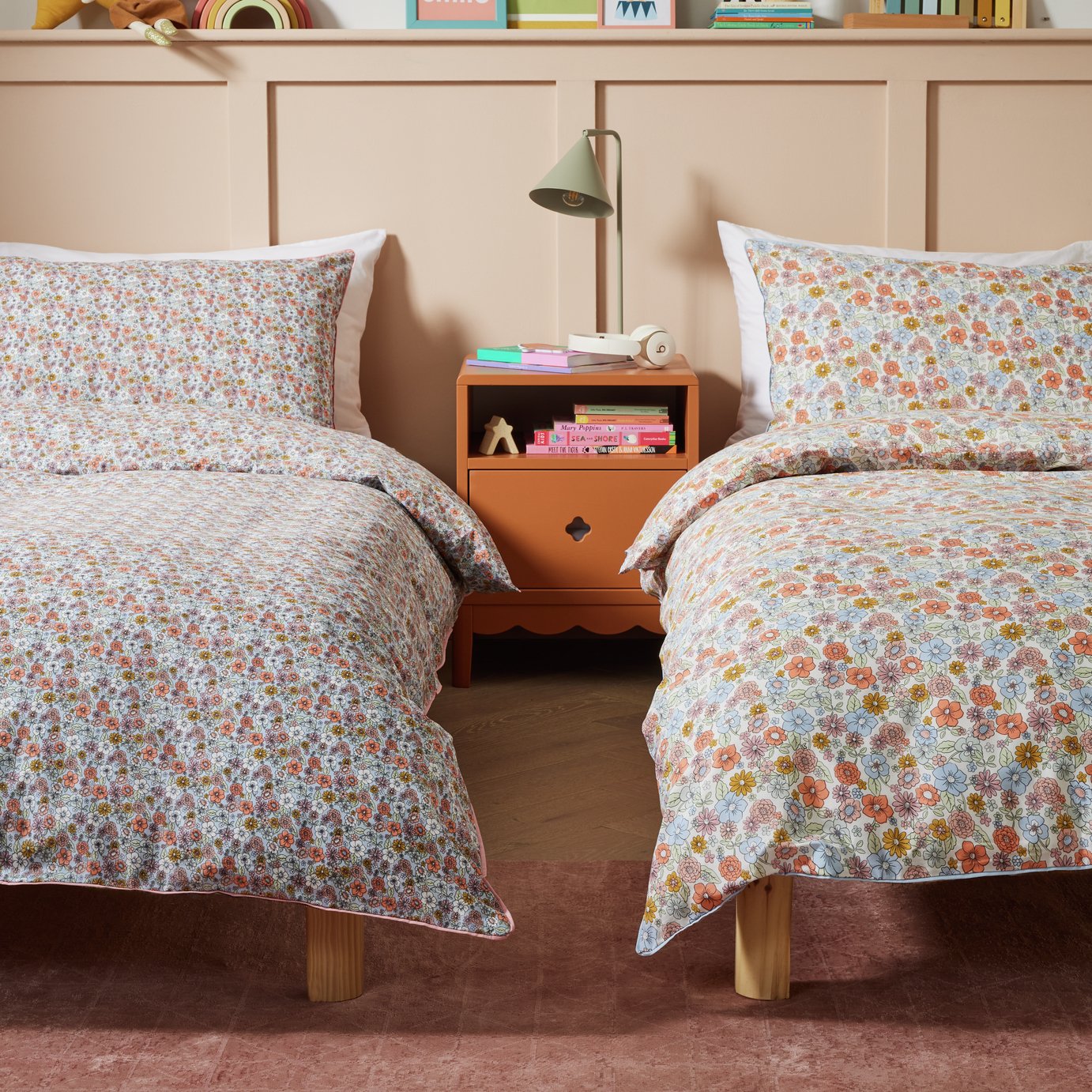 Argos Home Twin Pack Floral Kids Bedding Set - Single