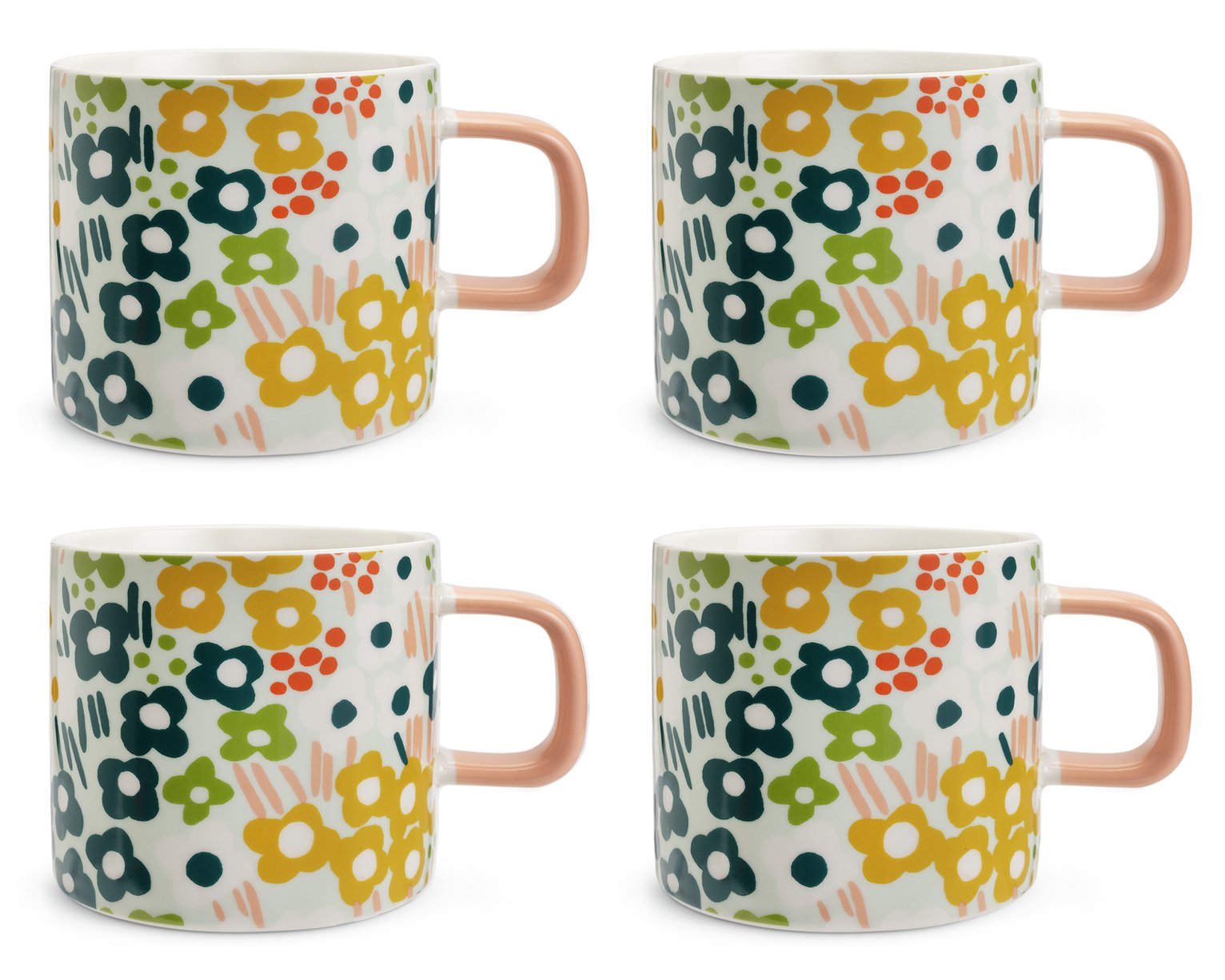 Habitat x Scion Spring Meadow Set of 4 Mugs - Multicoloured