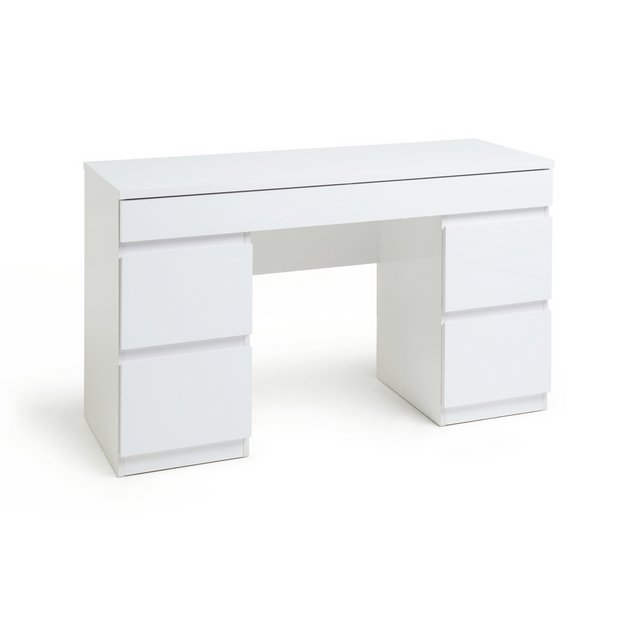 Buy Habitat Jenson 6 Drawer Dressing Table Desk - White Gloss | Dressing tables | Habitat