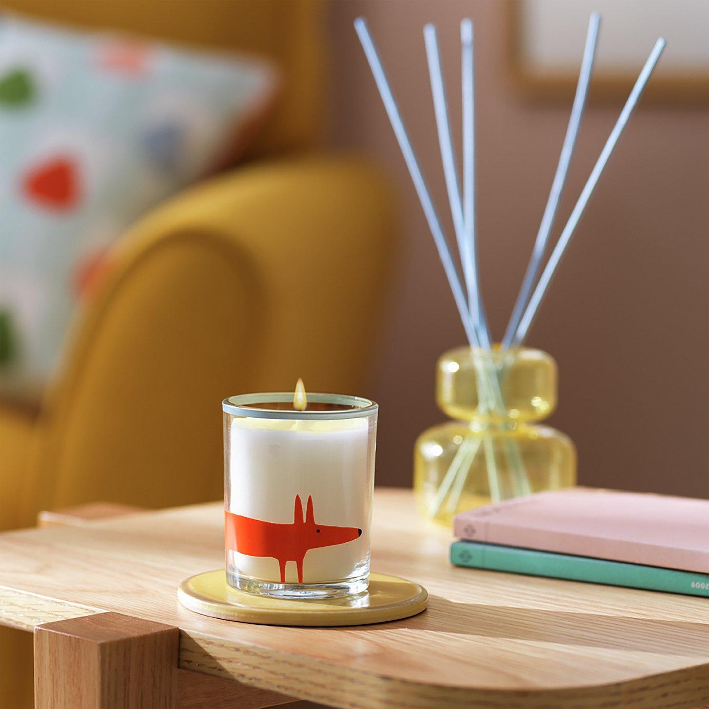 Habitat x Scion Mr Fox Glass Candle - Mandarin & Violet