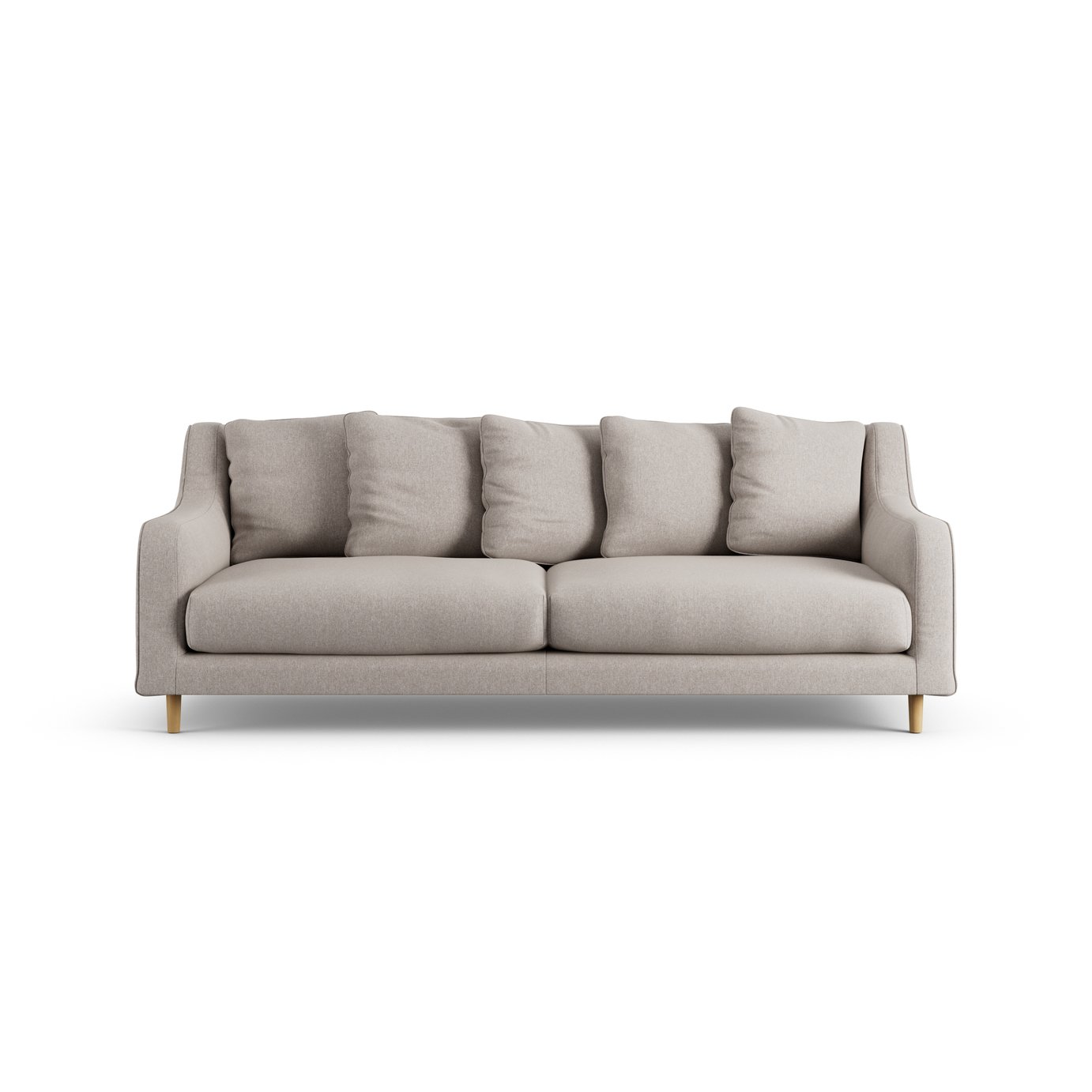 Habitat Swift Fabric 3 Seater Sofa - Stone - Ash Leg