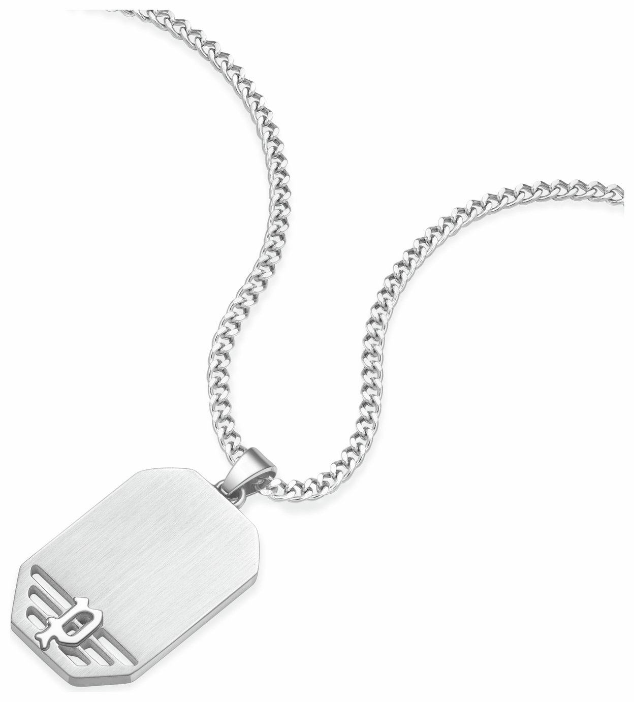 Buy Police Stainless Steel P Wing's Logo Tag Necklace Mens