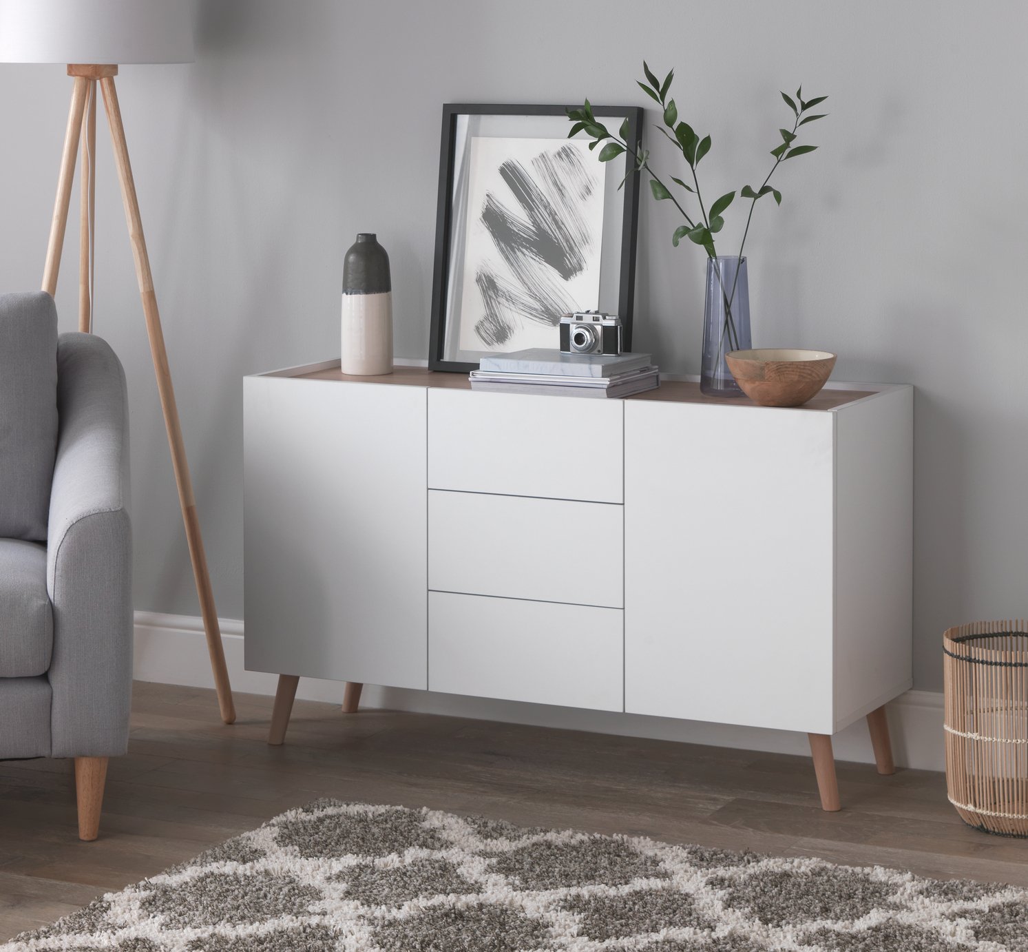 Habitat Skandi 2 Door 3 Drawer Sideboard