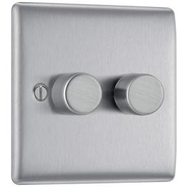 BG 2 Gang 2 Way Dimmer Switch - Stainless Steel