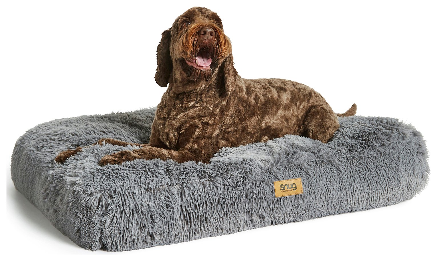 Snug Super Fluffy Grey Pet Bed