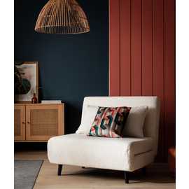 Habitat Roma Single boucle Chairbed - Cream
