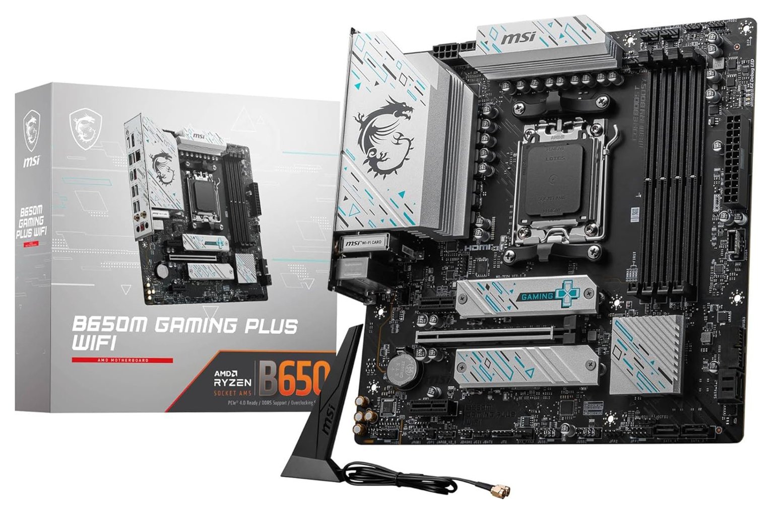 MSI Micro ATX AM5 AMD B650 Gaming Plus Wi-Fi Motherboard