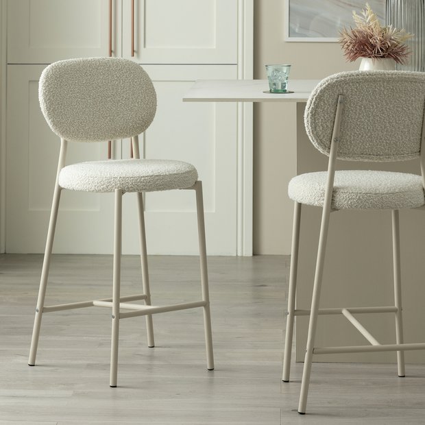 Buy Habitat Orson Boucle Counter Bar Stool White Bar stools