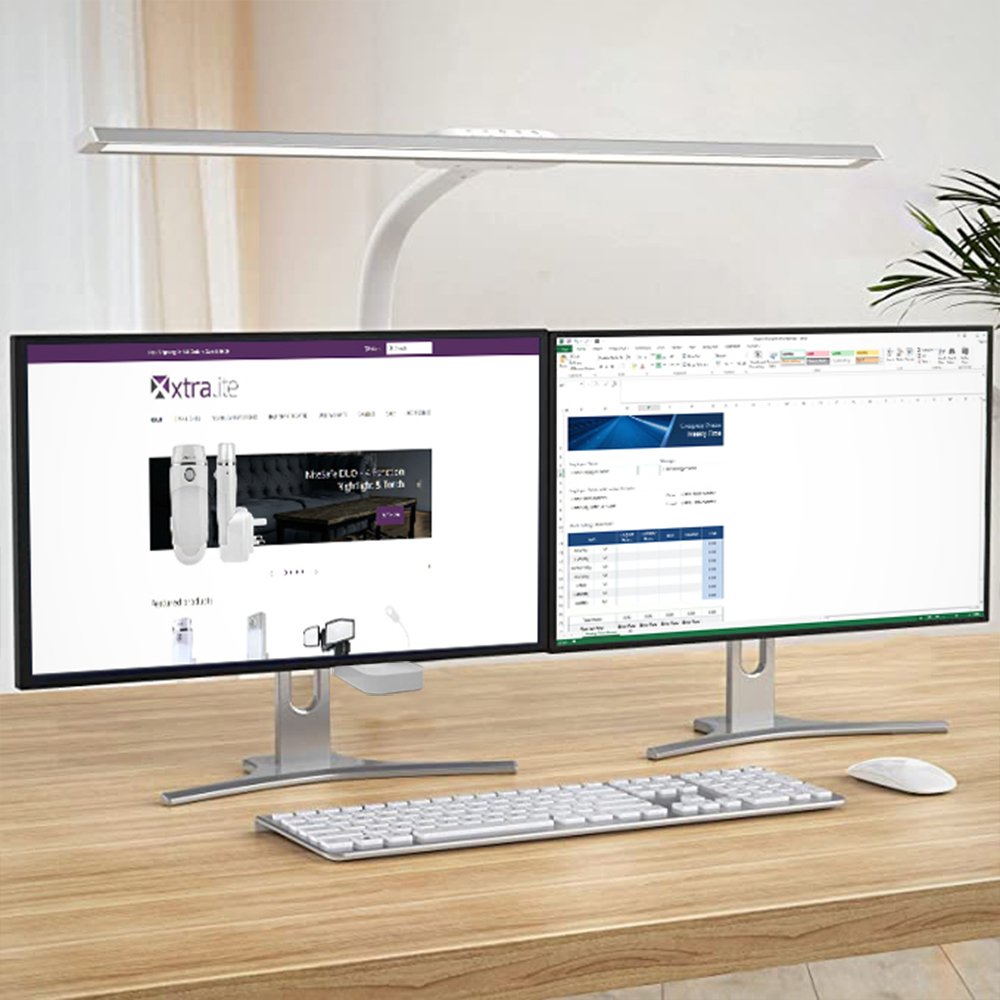 Xtralite Metal LED Clamp Desk Lamp - Silver & White