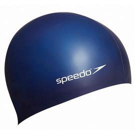 Speedo Plain Flat Silicone Swimming Cap - Navy Blue