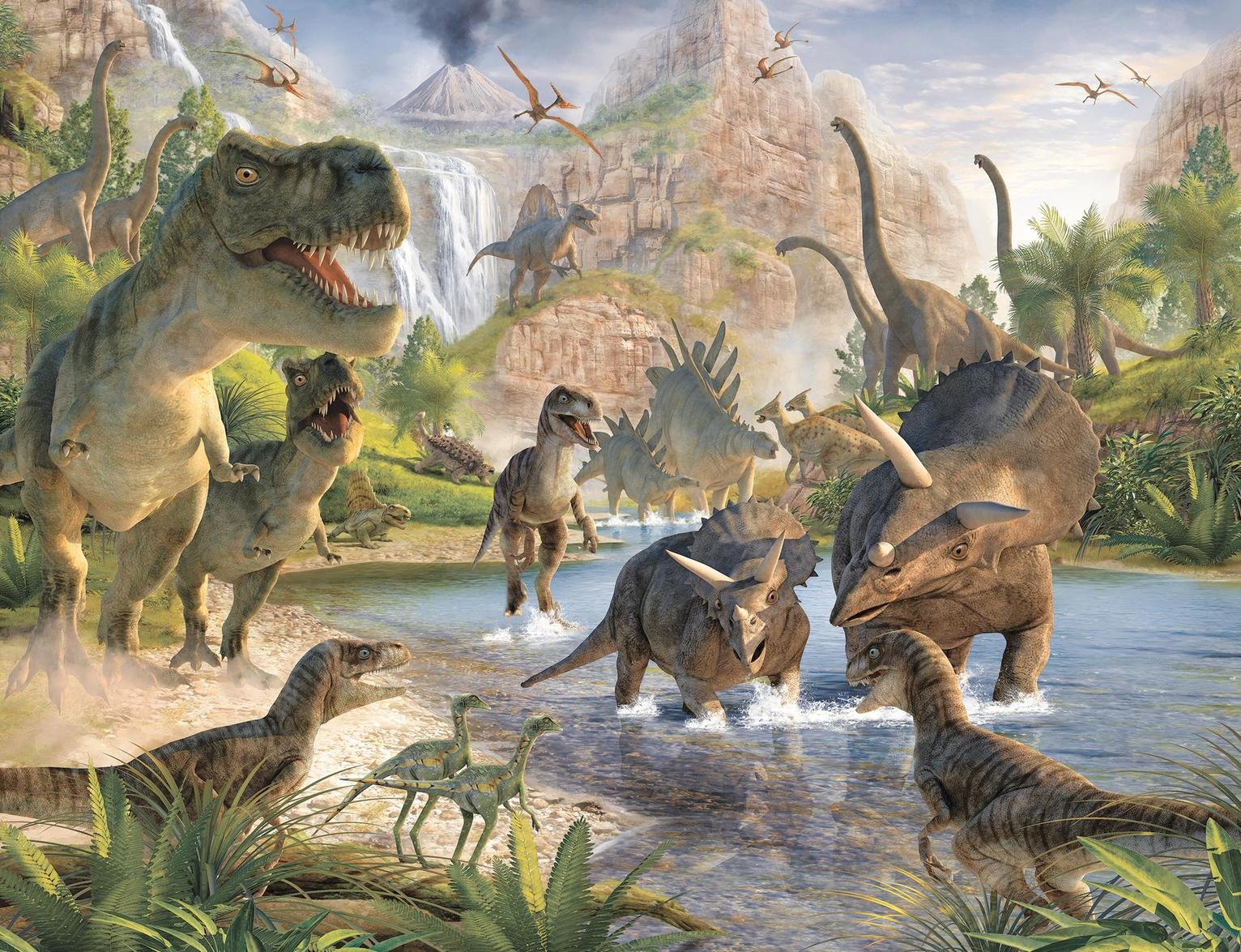 Walltastic Dinosaur Land Kids Wall Mural