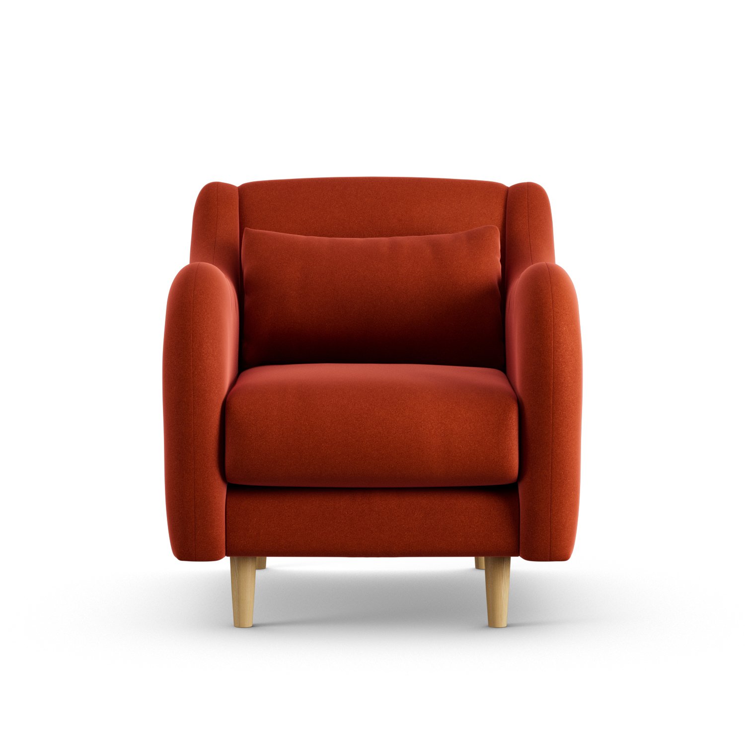 Habitat Turnmill Velvet Armchair - Orange - Ash Leg