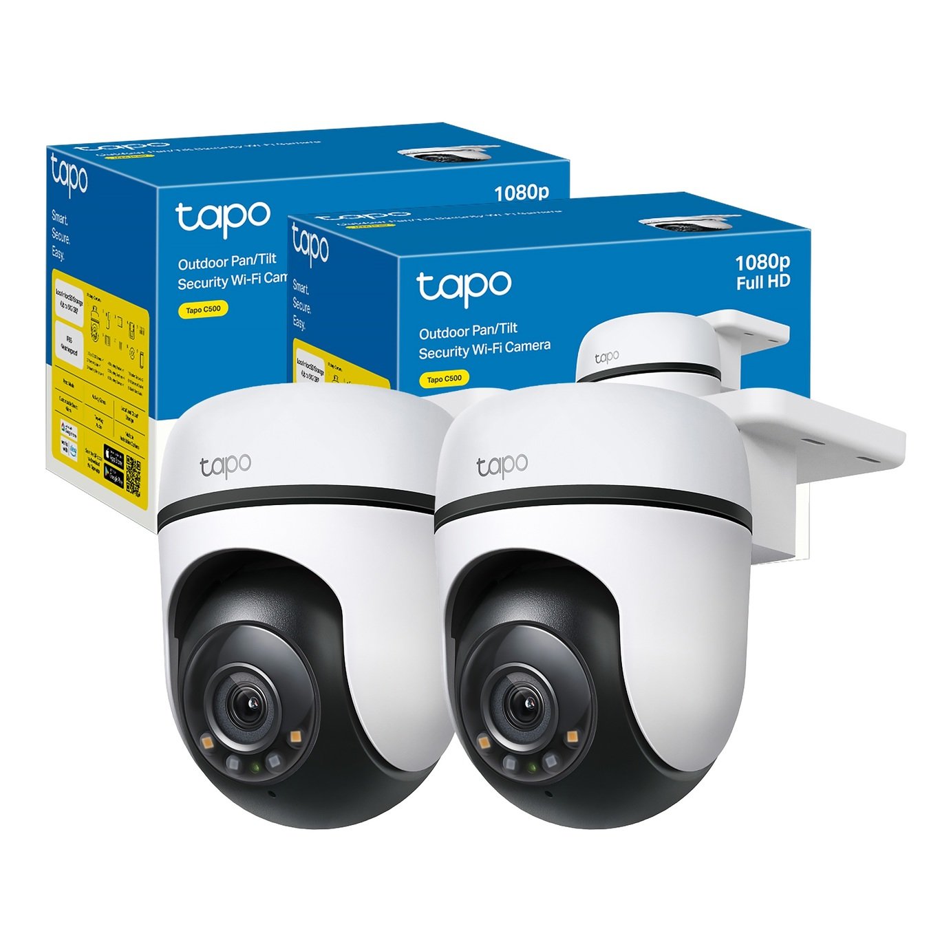 Tapo C500 HD Outdoor Pan/Tilt Wi-Fi Security Camera - 2 Pack