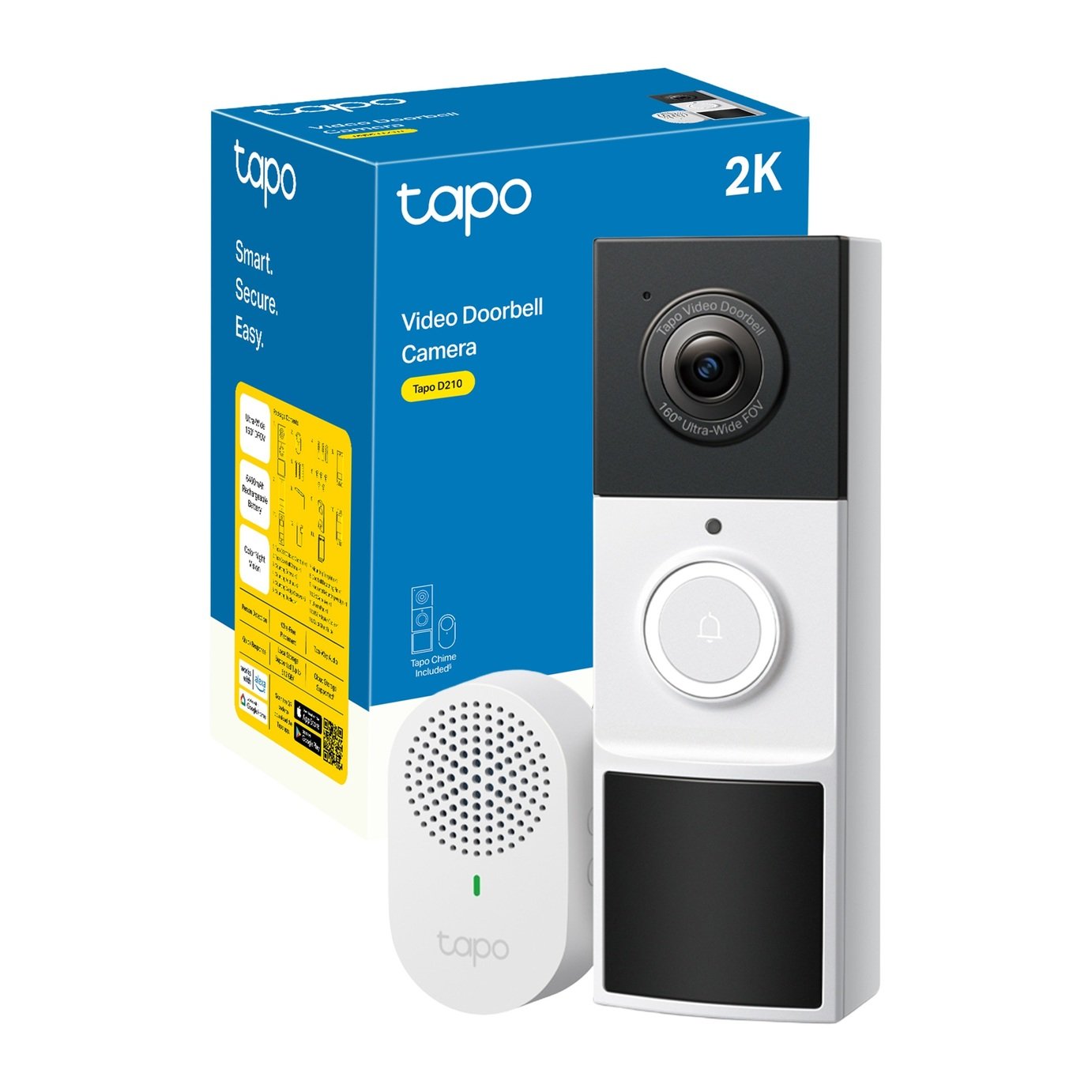Tapo D210 2K 3MP Video Doorbell with Chime
