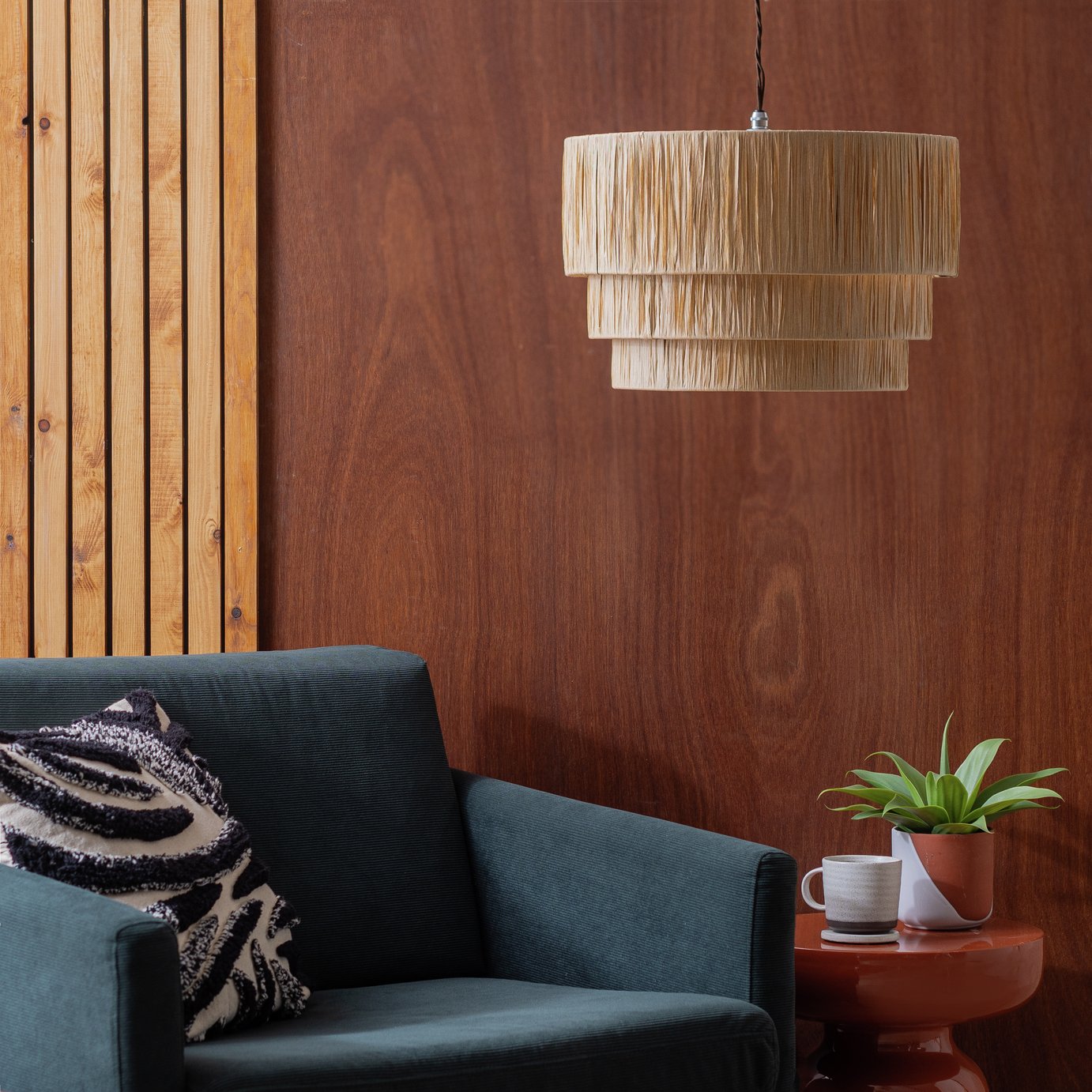 Argos Home Salto Beige Rattan 3 Tier Lampshade - 40cm