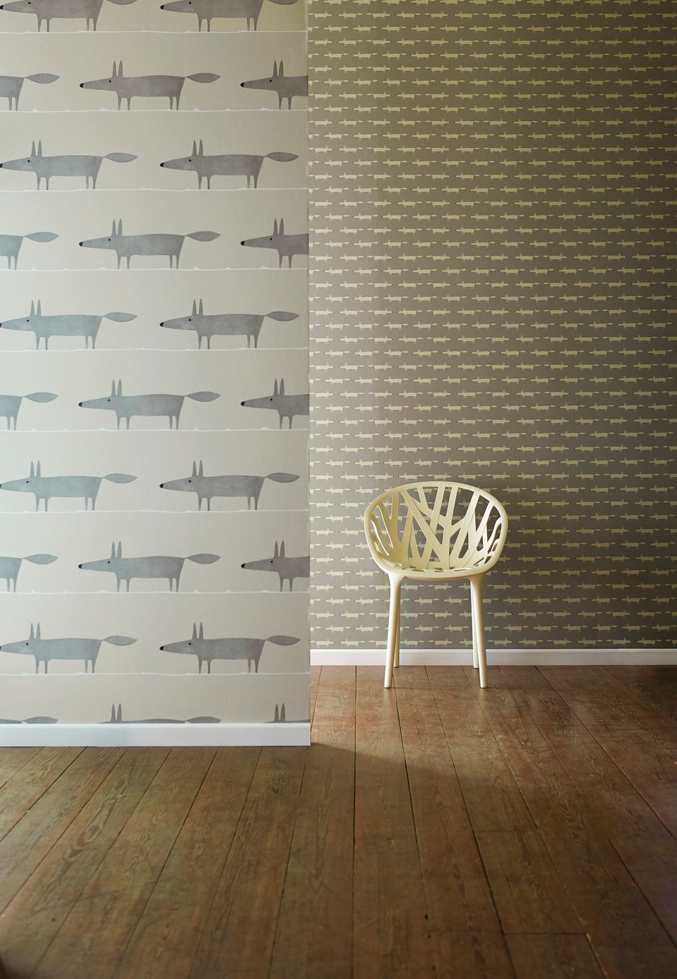 Scion Mr Fox Grey Wallpaper