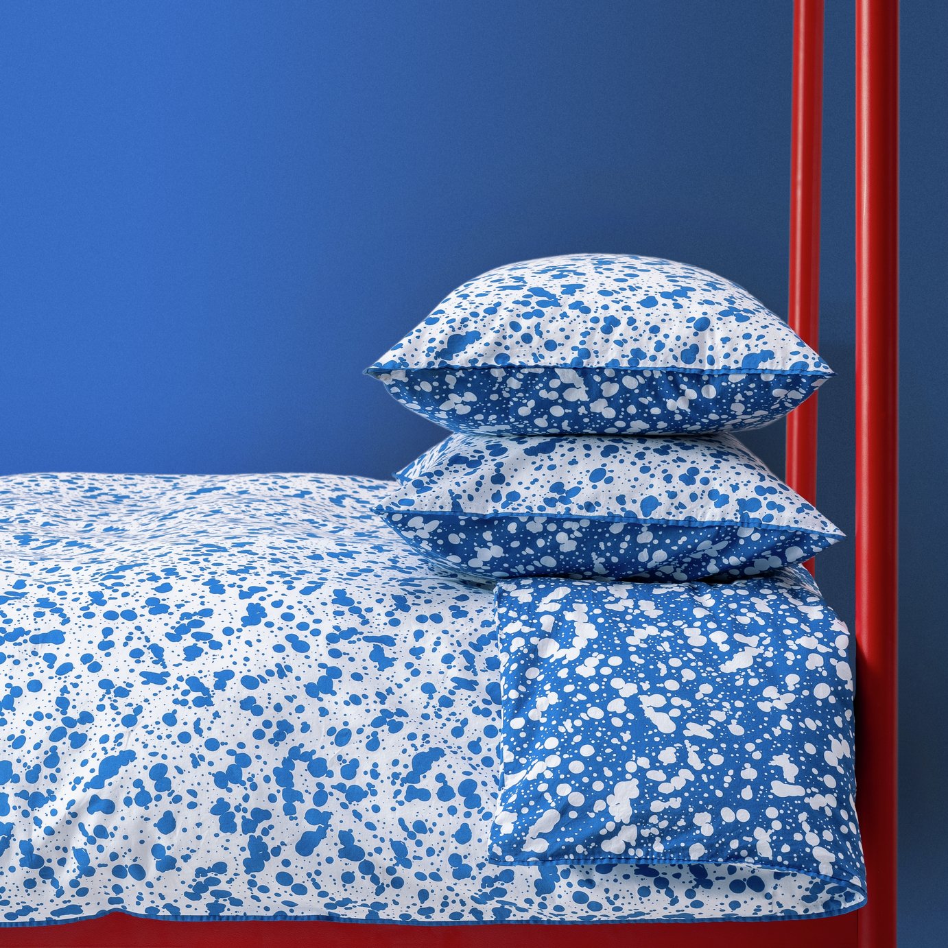 Habitat 60 Jackson Blue & White Cotton Bedding Set - Double