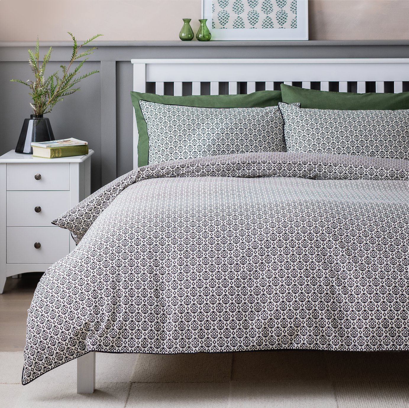 Habitat Woodblock Geo Print Bedding Set