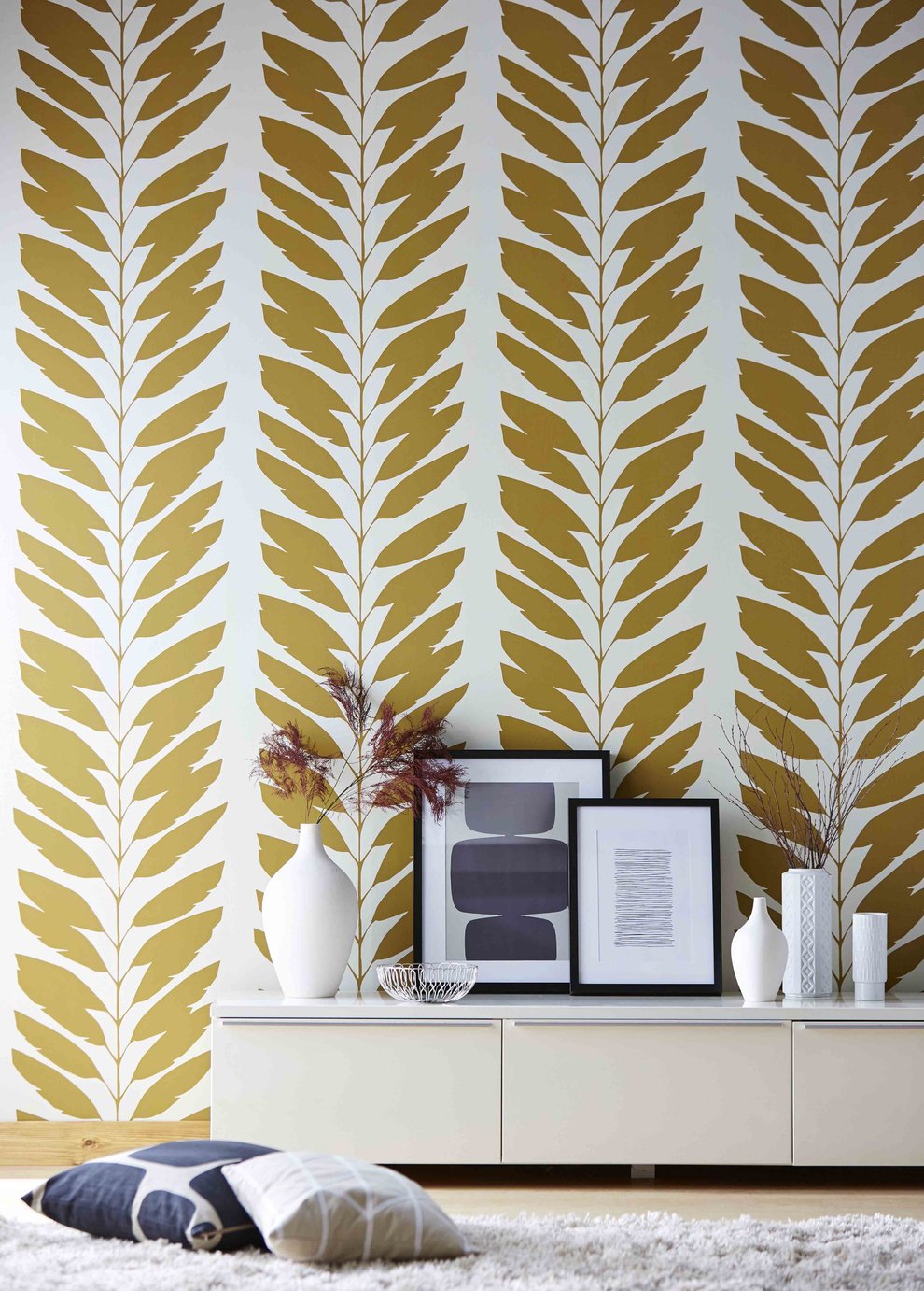 Scion Giant Yellow Tropical Leaves Wallpaper