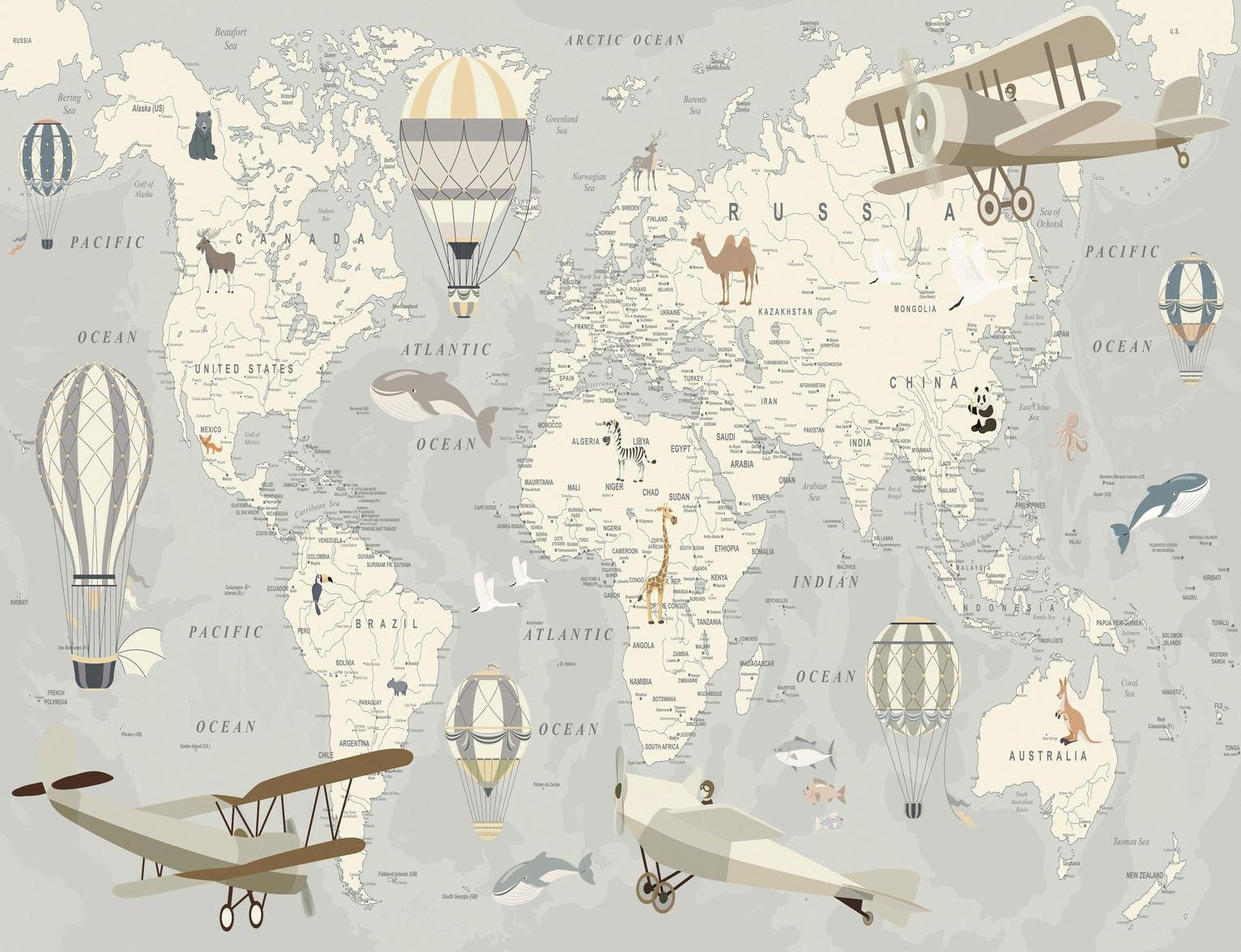 Walltastic Map of the World Kids Wall Mural