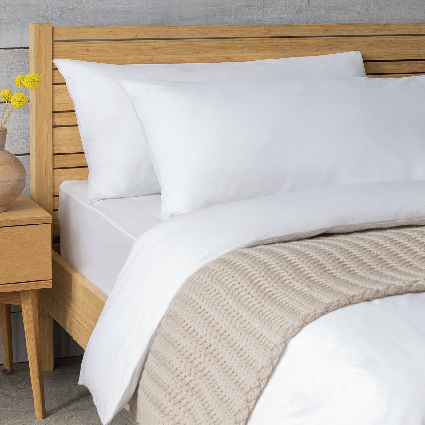 Habitat Cotton Rich King Pillowcase Pair - White