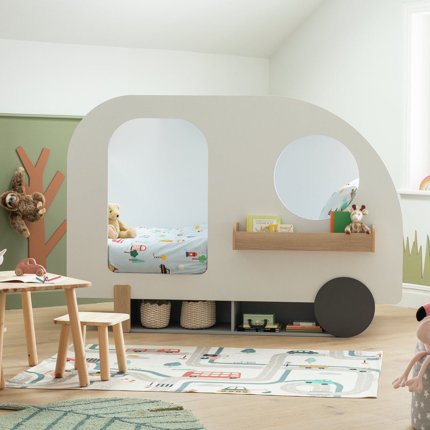 Habitat Eddie Novelty Caravan Single Bed Frame - White