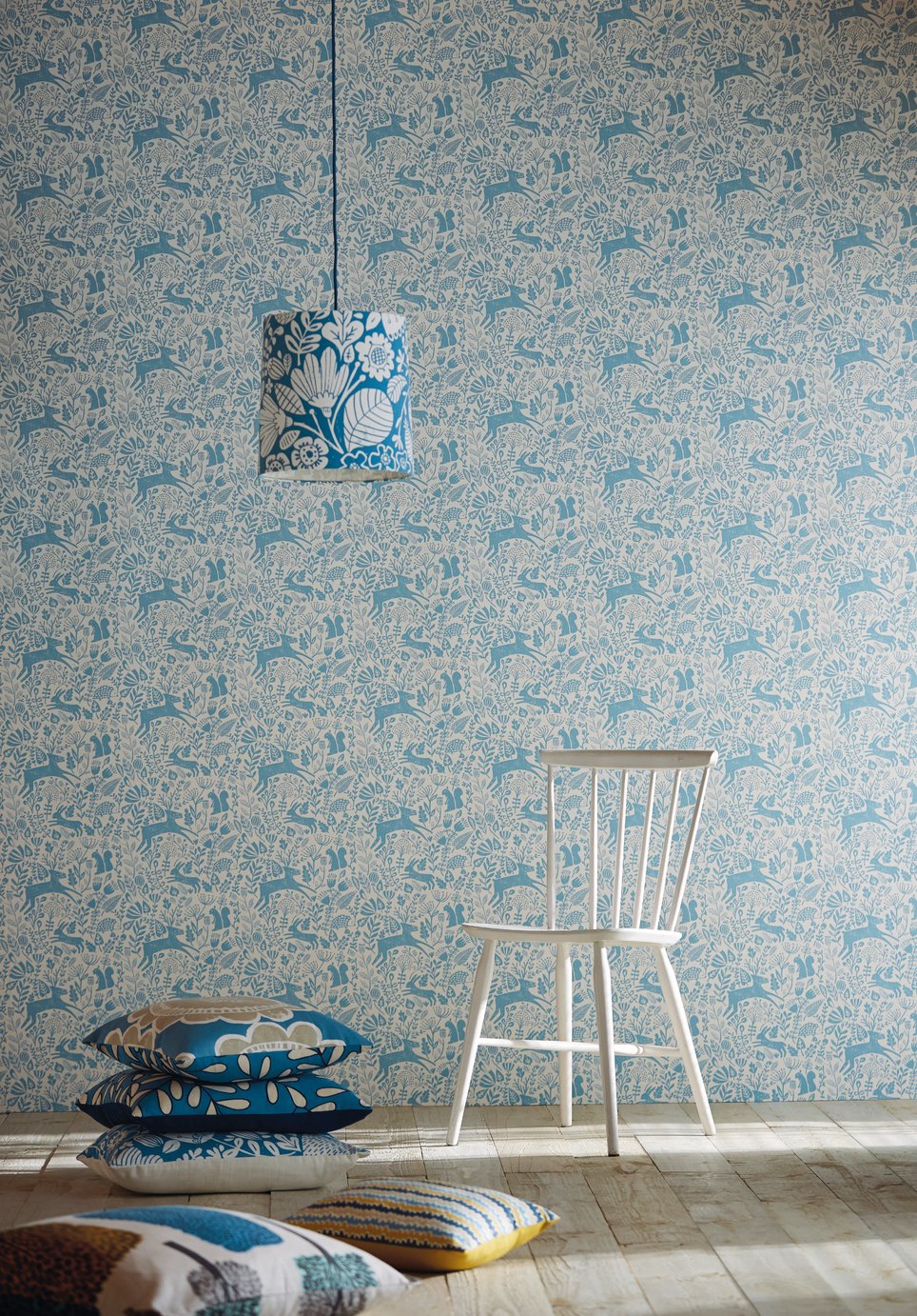 Scion Kelda Marine Blue Wallpaper