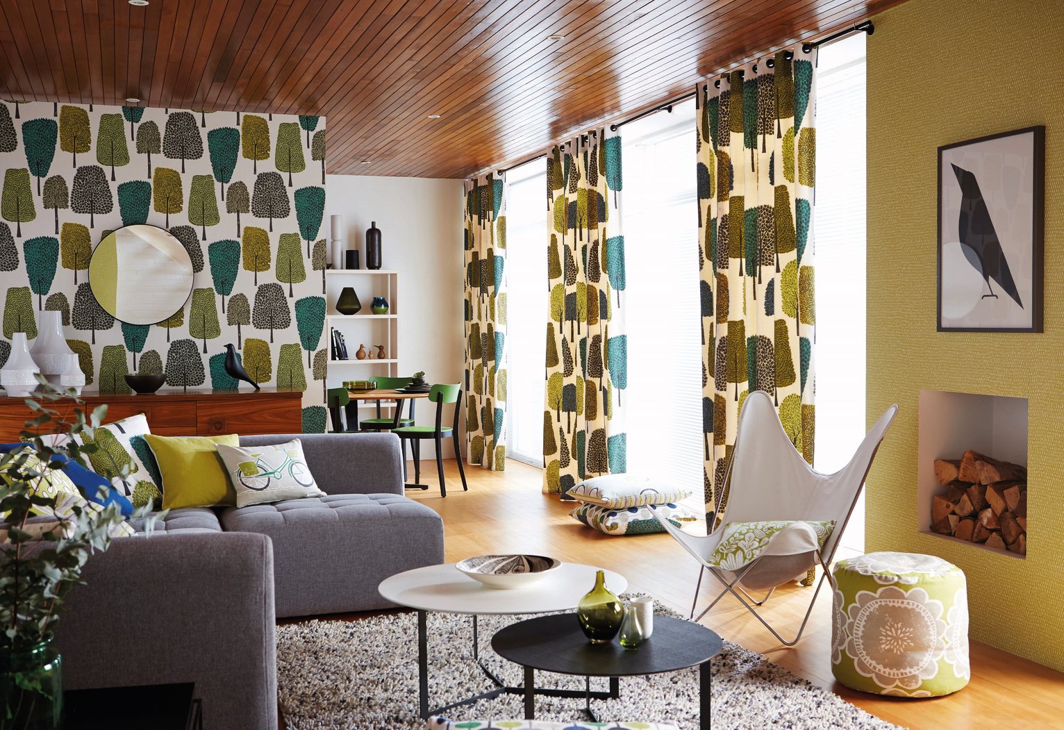 Scion Cedar Forest Green Wallpaper