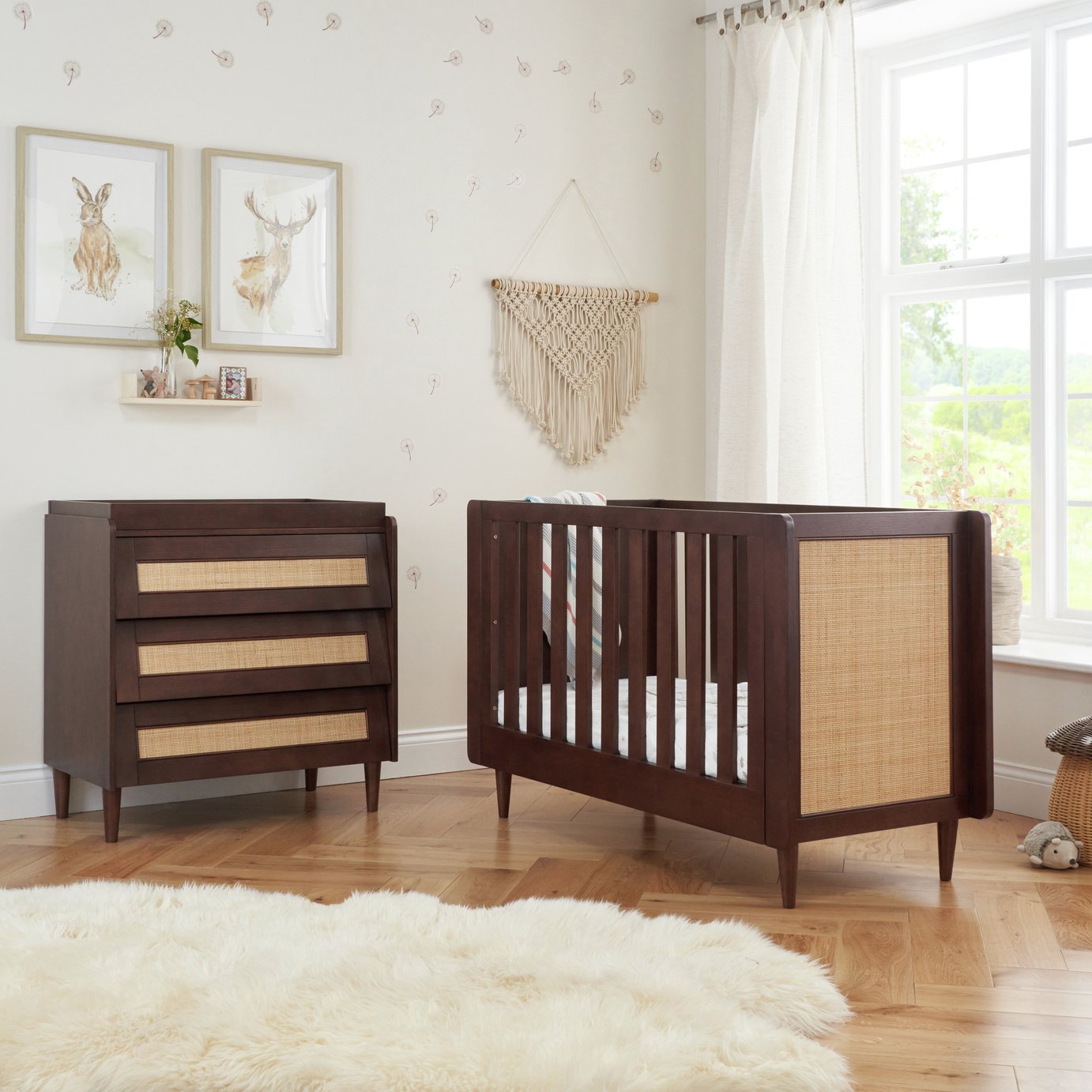 Tutti Japandi Mini 2 Piece Nursery Furniture Set - Walnut