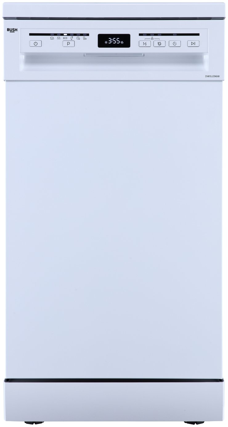 Bush DWSLE96W Slimline Dishwasher