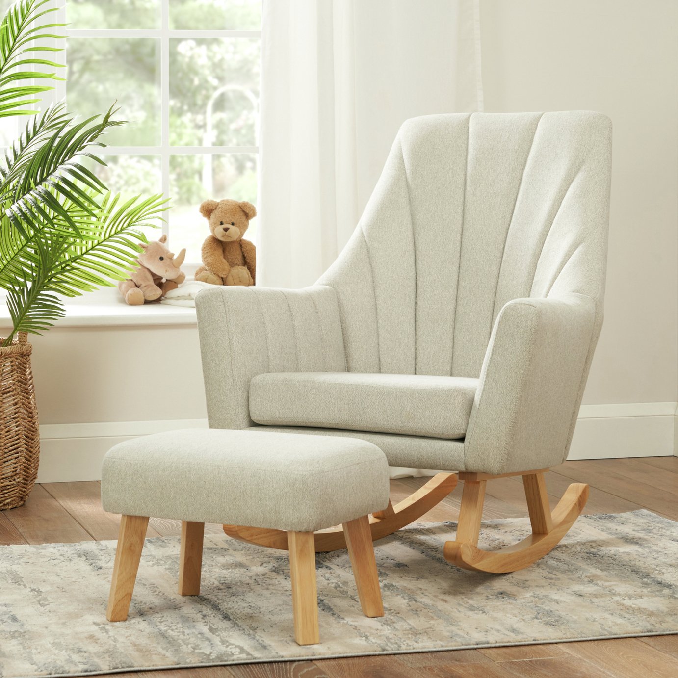 Tutti Bambini Jonah Rocking chair and Stool Pepple - Grey