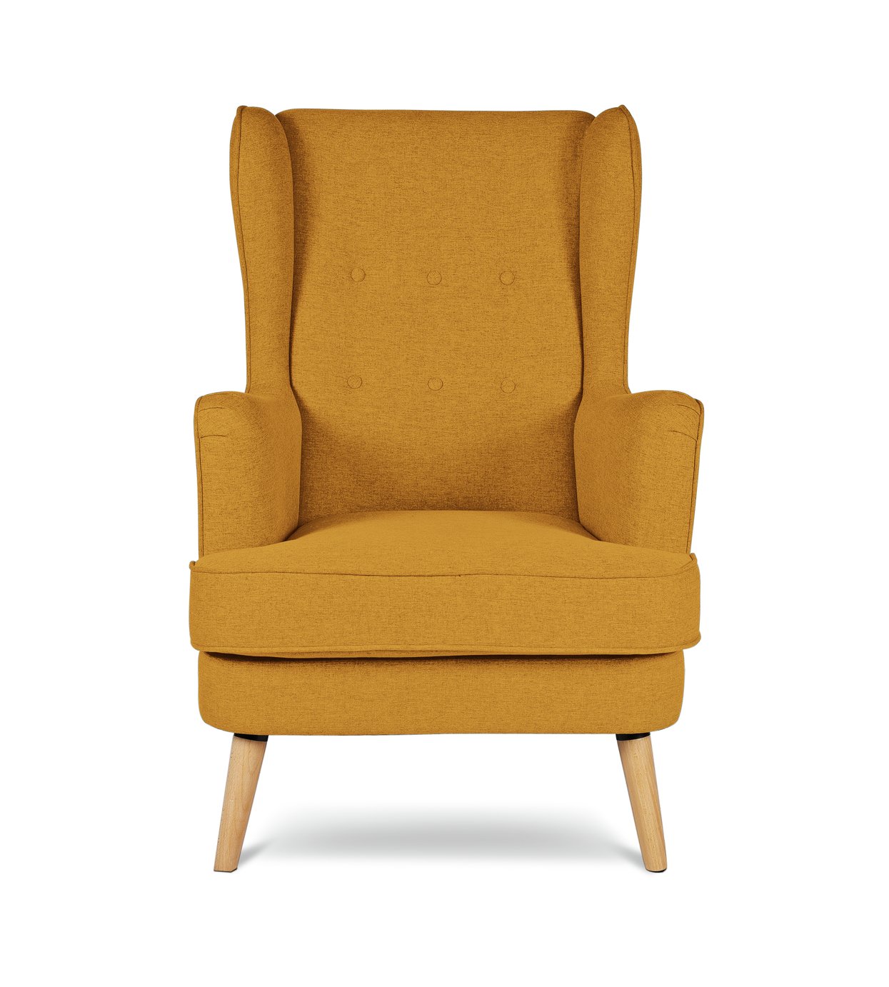 Habitat Callie Self Assembly Fabric Wingback Armchair-Yellow