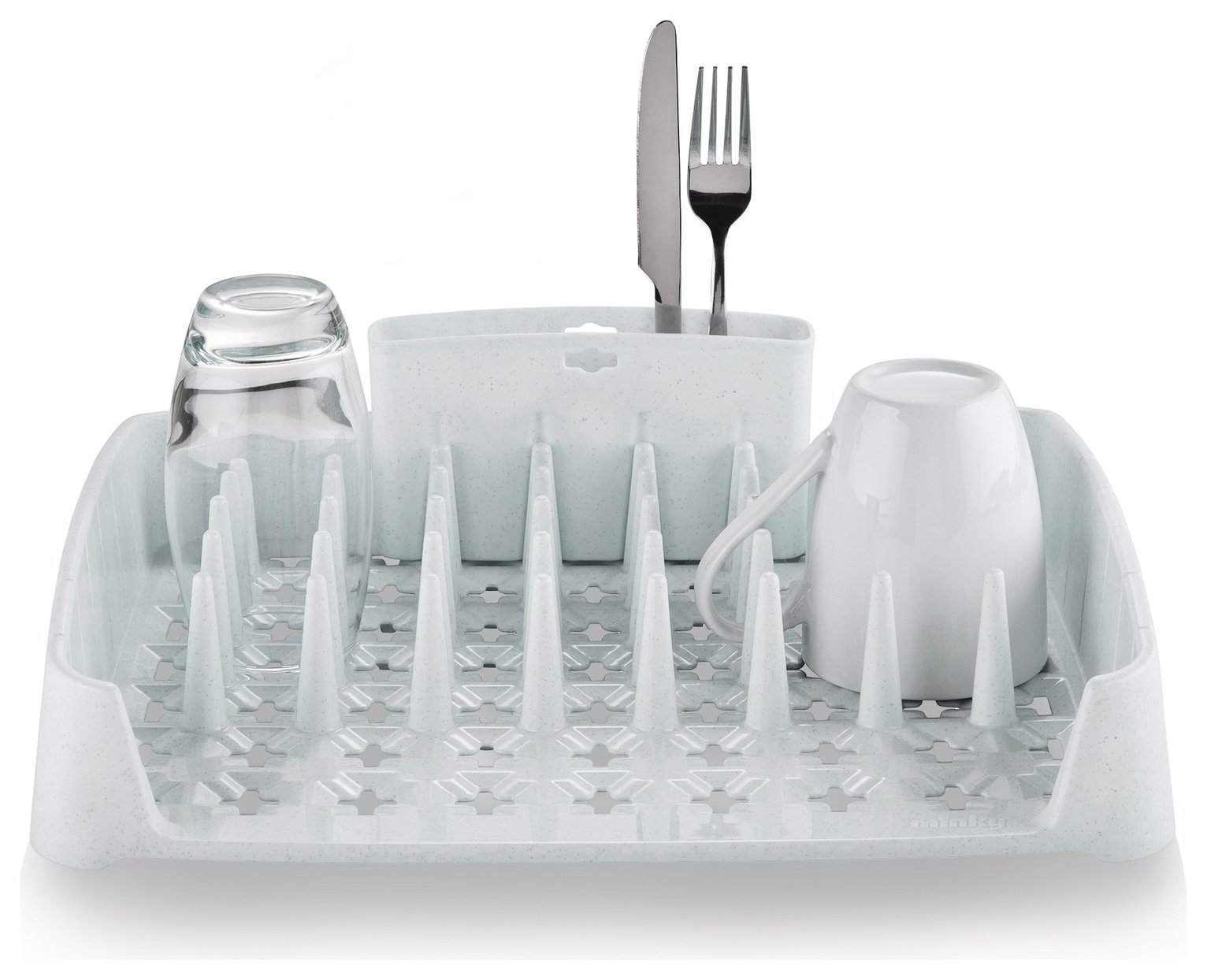 Minky Plastic Dish Rack With Caddy - White