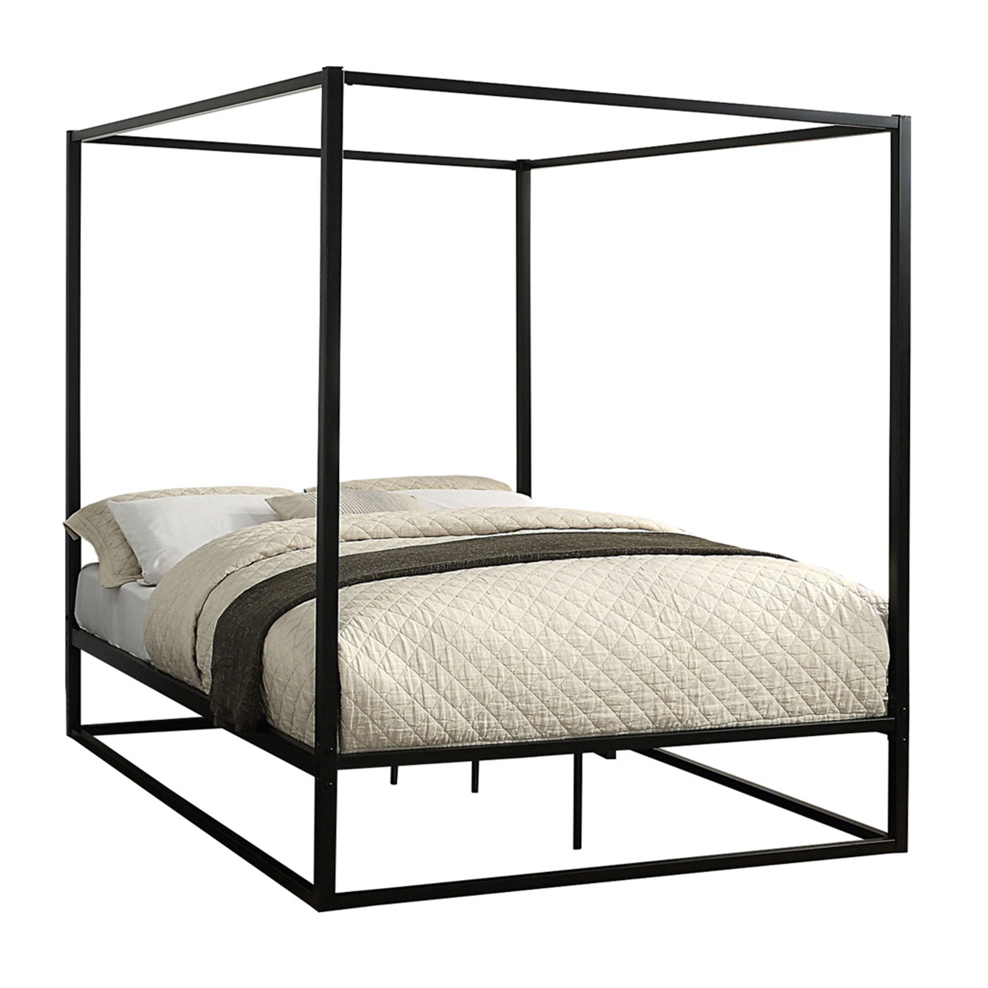 Slumberworks Ashwell Modern Metal King Bed Frame – Black