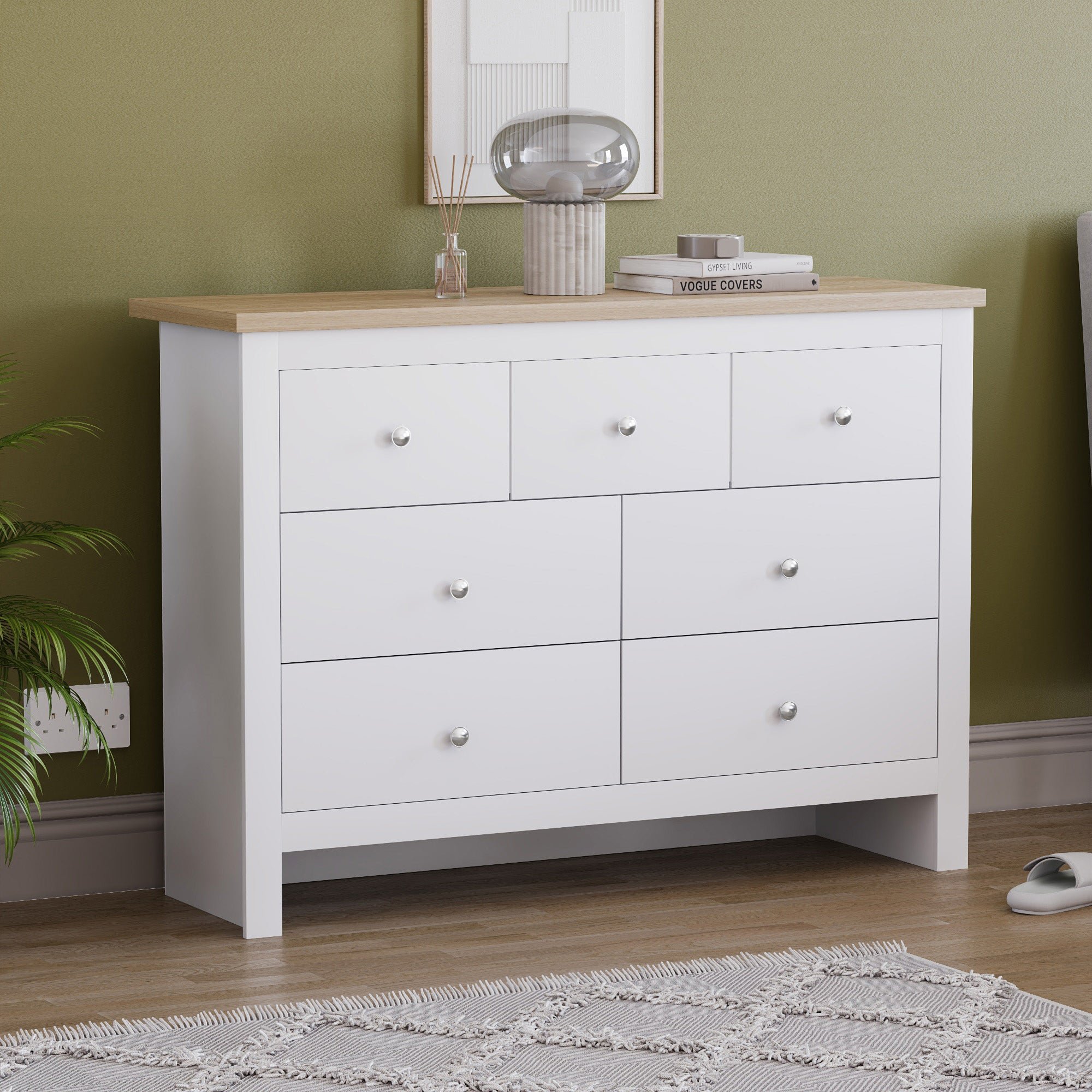 Vida Designs Arlington 4+3 Drawer Chest - White