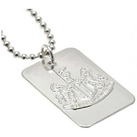 Silver Plated Newcastle United Dog Tag & Ball Chain